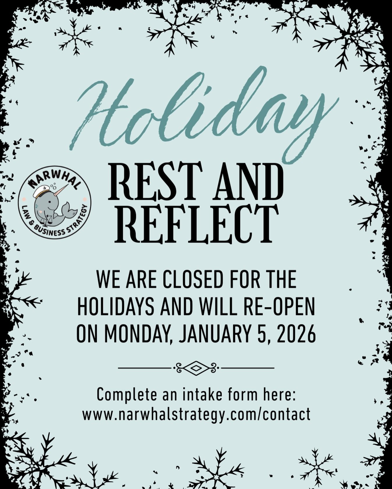 ✨ Holiday pause ✨

We&rsquo;re closed for the holidays for rest and reflection.
2026 is going to be busy, and we&rsquo;re taking this time to reset.

If you already know you&rsquo;ll need support in the new year, you&rsquo;re welcome to submit an int