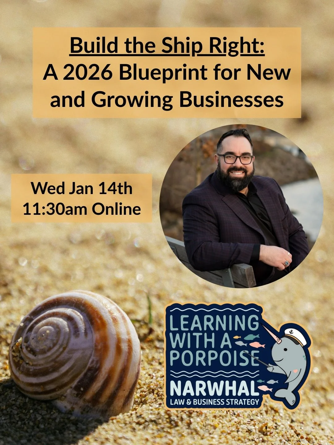 We reopen Monday after our holiday closure and are kicking off 2026 with intention.

We want to make sure you&rsquo;re signed up for 1, 2. or all 3 of our upcoming &ldquo;Learning with a Porpoise&rdquo; Seminars:

📘 Build the Ship Right | Jan 14
🧭 