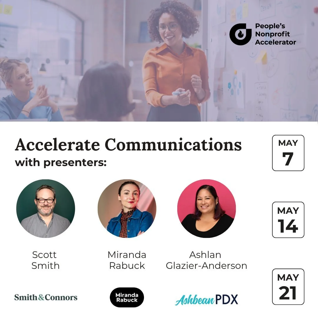@peoplesnonprofitaccelerator is hosting a three-part workshop starting 5/7. These topics are:
📌 Clarify Your Brand to Stand Out in a Crowded Sector
📌 Systems Change Through Thought Leadership
📌 Build a Digital Marketing Strategy That Moves People 