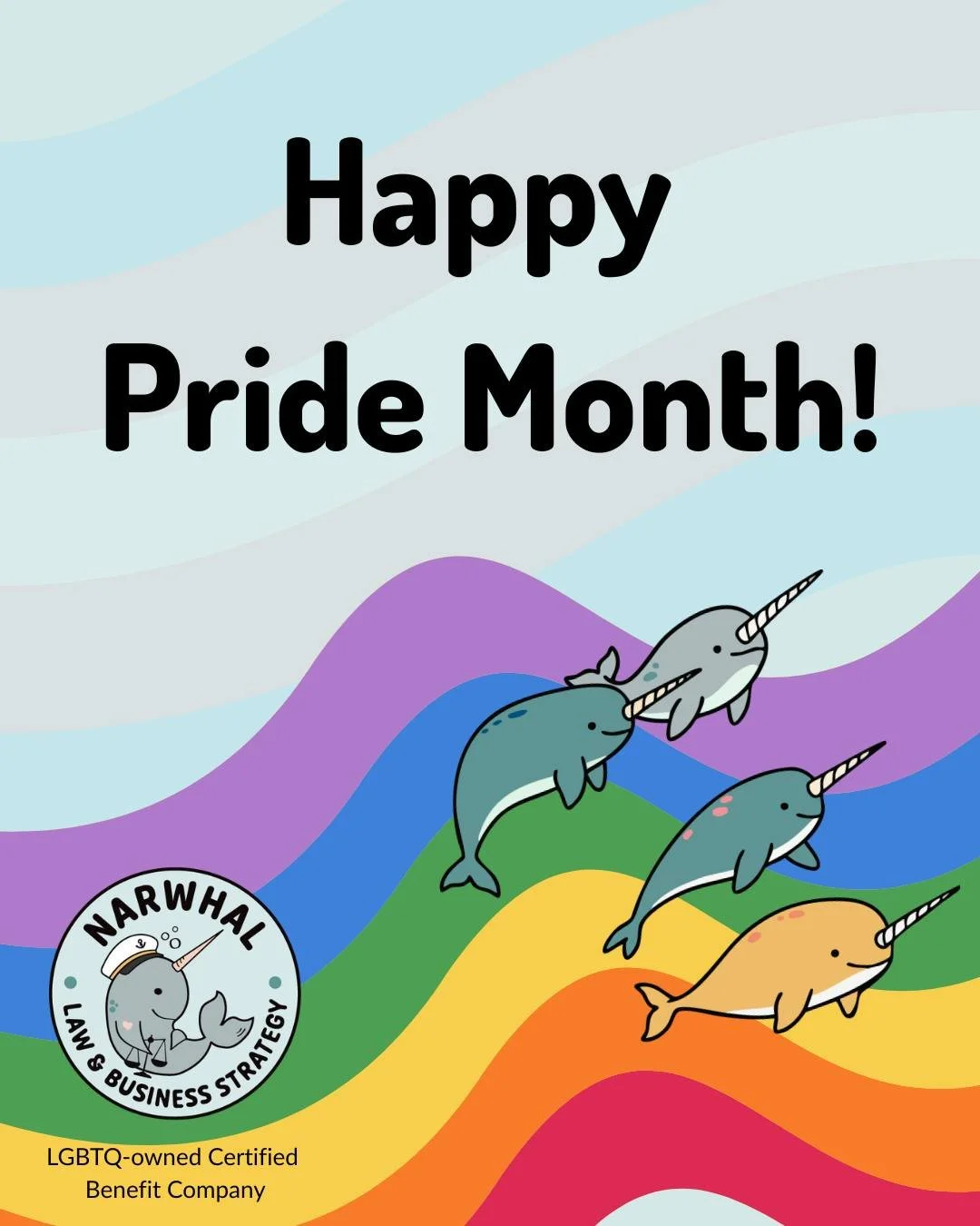 Happy Pride Month from Narwhal Law and Business Strategy! 🌈

This Pride Month feels especially important. At a time when LGBTQIA2S+ rights, visibility, and inclusion continue to face challenges, we believe it is more important than ever to lean into