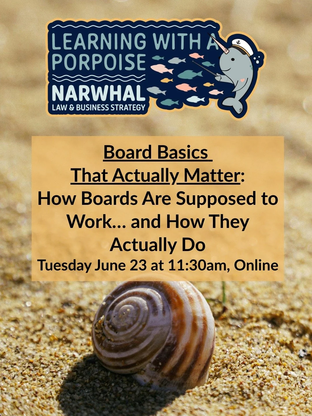 Nonprofit boards don't always work the way they should. 🙈 We're offering this virtual training for everyone who would like to see the way it could be. Join us online on Tues 6/23 at 11:30am for this webinar.
Registration: via Eventbrite, Follow Link