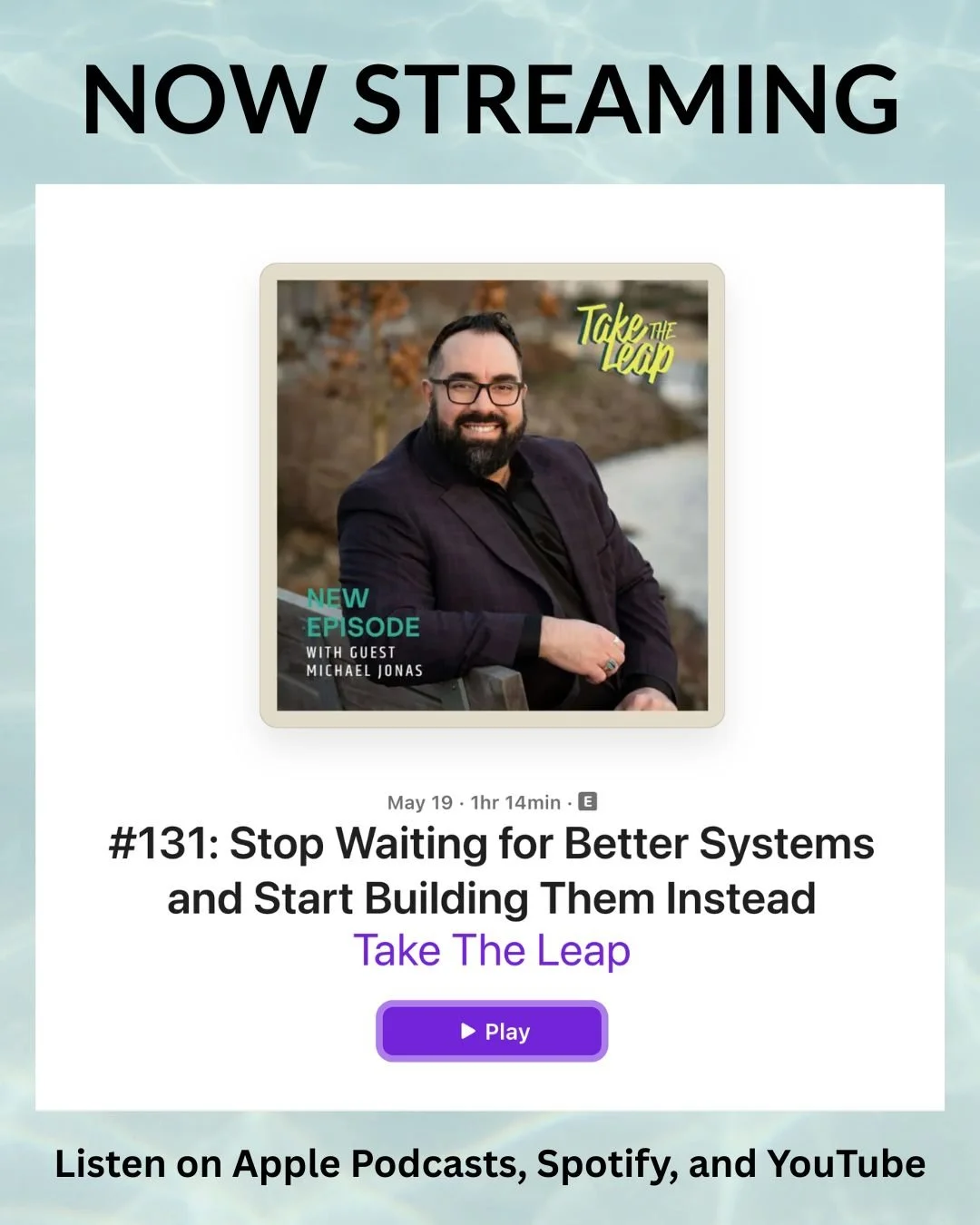 Check out Episode #131 of Take the Leap podcast with guest Michael Jonas, now streaming!

In this powerful and wide-ranging conversation, Michael Jonas is back with a candid update on his work, from launching innovative community-building tools like 