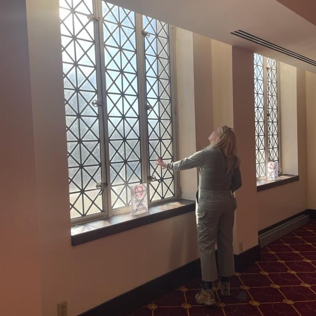 This week we are finishing up the very cool leaded glass windows at The Carolina Theater here in Greensboro.  This one took us a bit out of our comfort zone because we had to learn some new skills.

Luleymi took the project under her capable wings an
