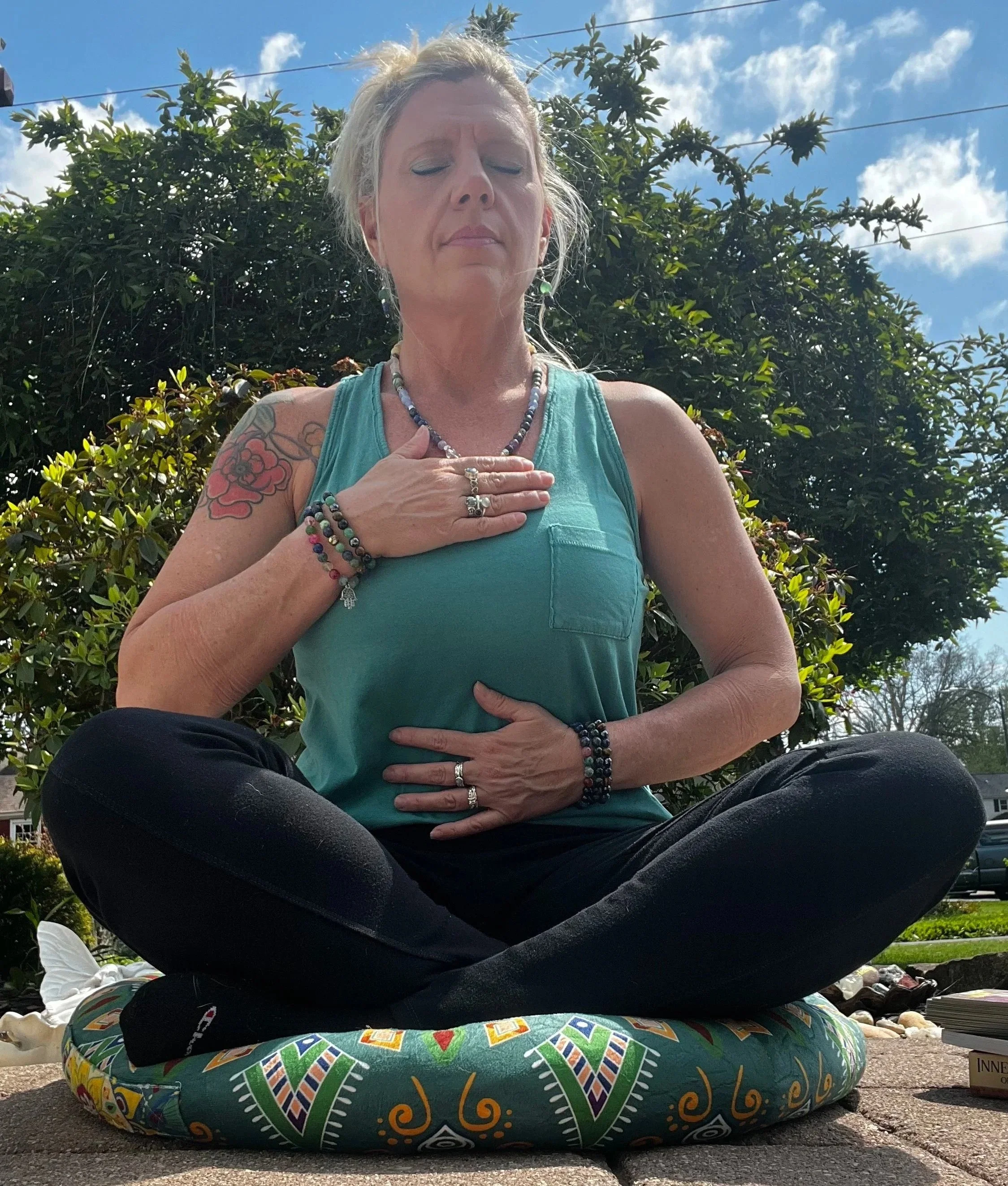 Self-Reiki healing practice outside in nature in Buffalo, NY