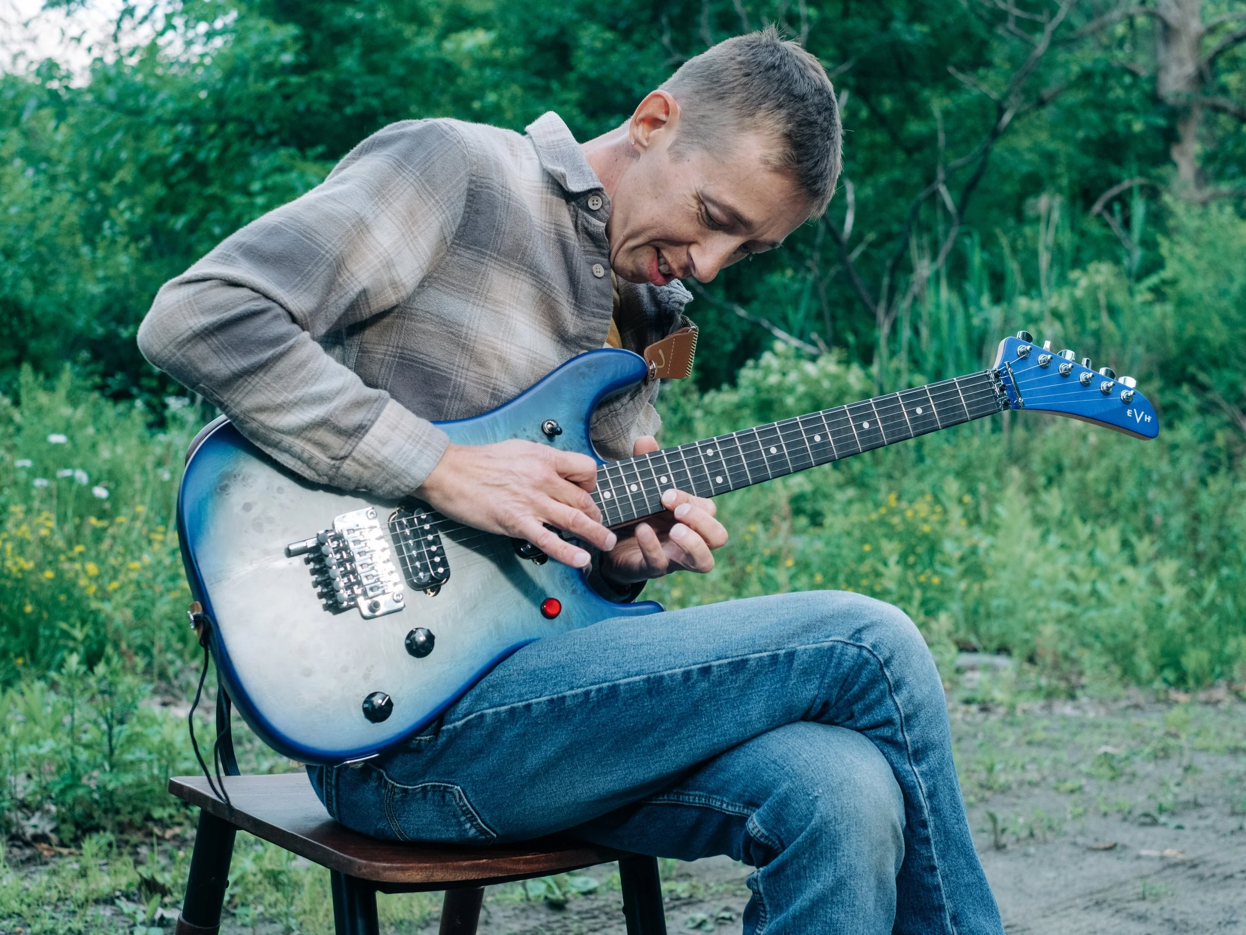Ed King’s Flame Guitar and a Dirt Road Sunset