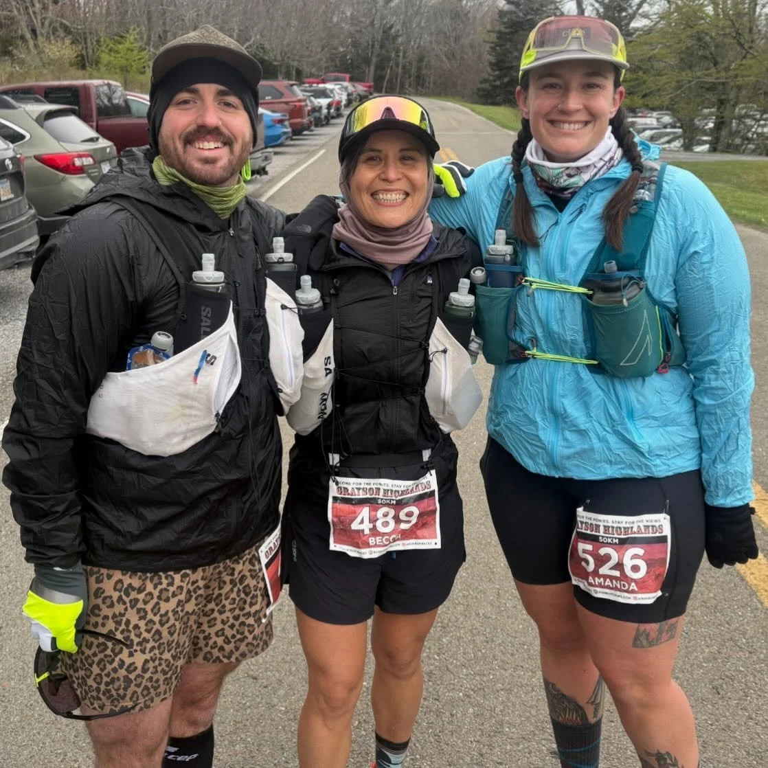 Shane, Becca, and Amanda were back at it again!

This time, they completed a 50k race 🙌

Both Becca and Amanda shaved 30 minutes off their finish from last year 🔥
