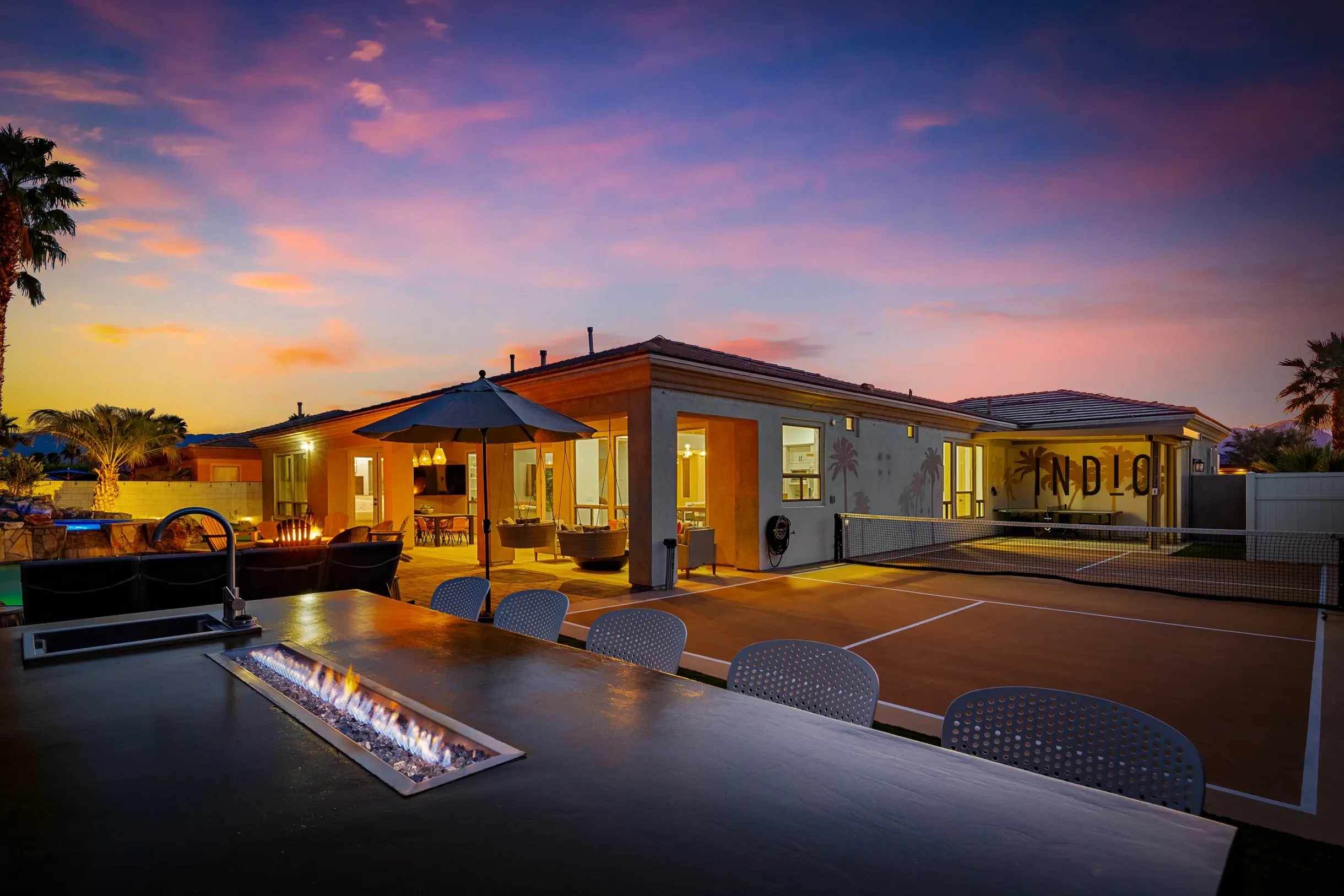 Tulum, a six-bedroom Indio villa with a waterslide, spa and game room