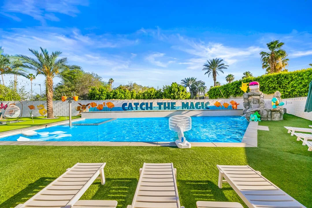 Catch The Magic, a themed Indio family estate with a waterslide, arcade and pickleball court
