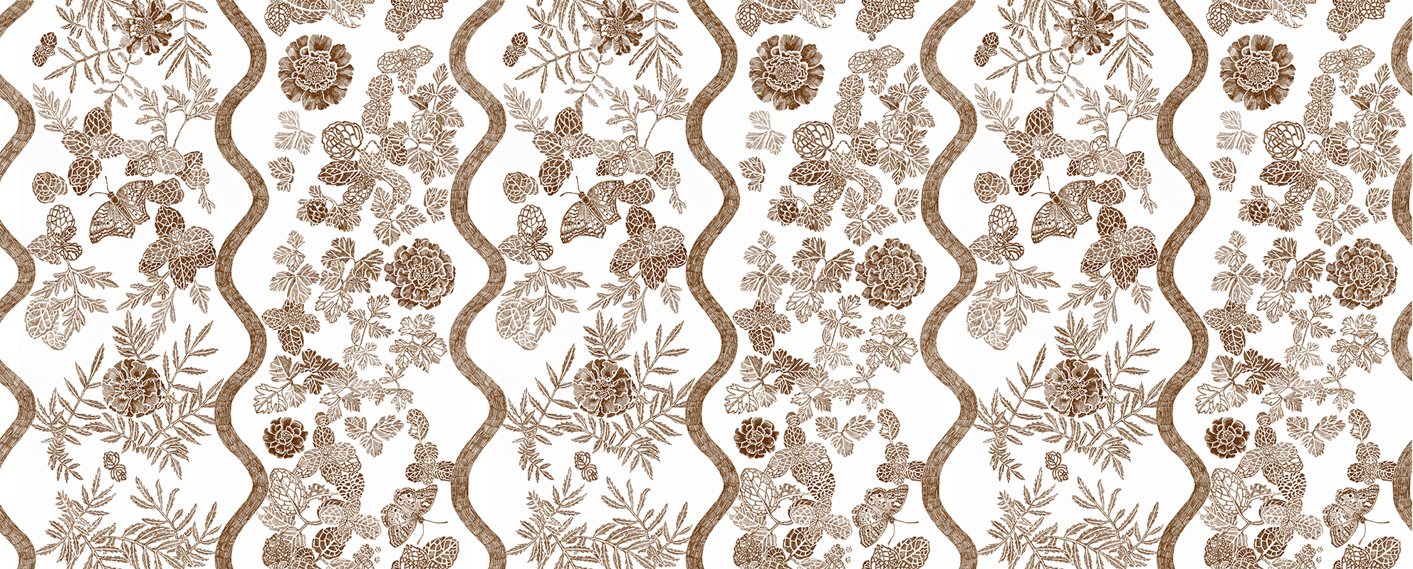 Companions Linen (Muddy Brown on White)