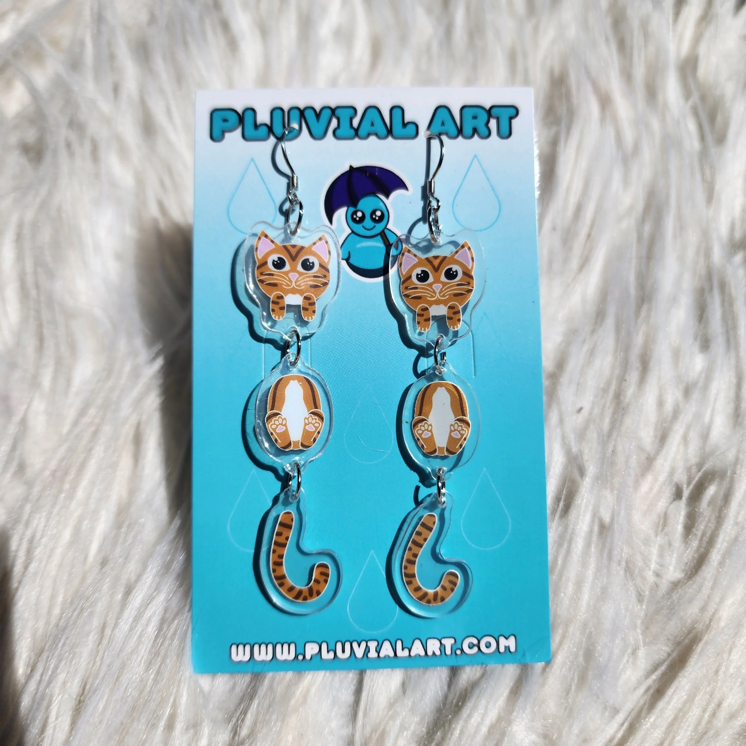 Earrings Orange Cats