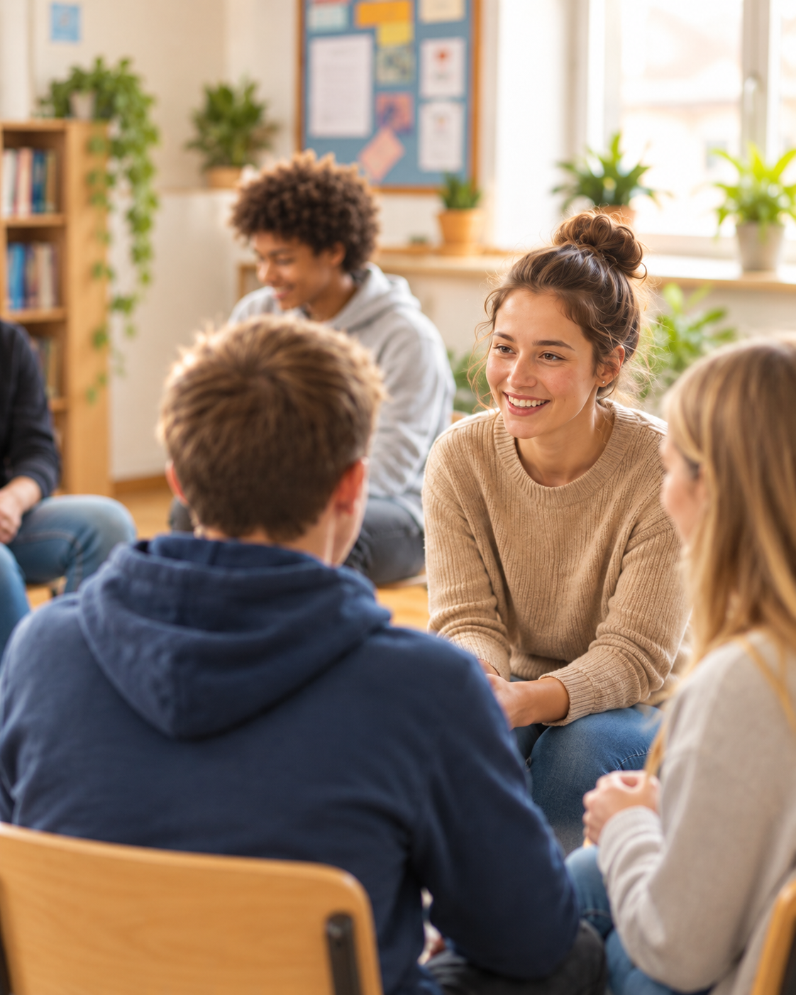 Looking beyond the label - photograph of people in discussion