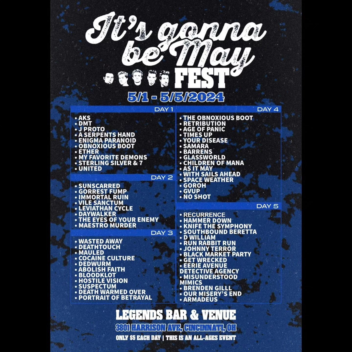 ❗Just announced❗ Recurrence is going to be headlining the final night of the &quot;It's Gonna Be May Fest&quot; Sunday May 5th at Legends Bar and Venue in Cincinnati! This is a 5 day festival with over 50 incredible bands. Tickets are 5$ at the door 