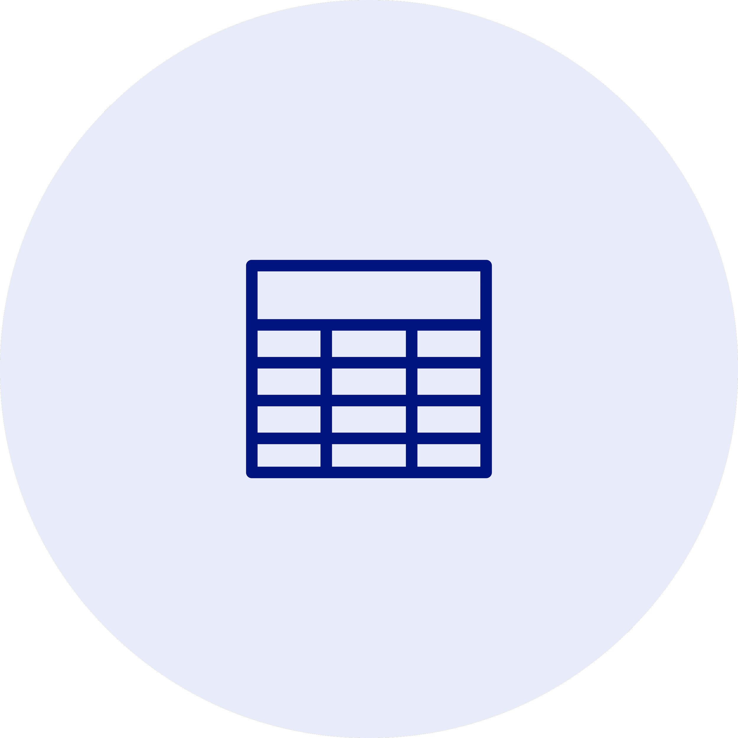 Dark blue database in a light blue circle