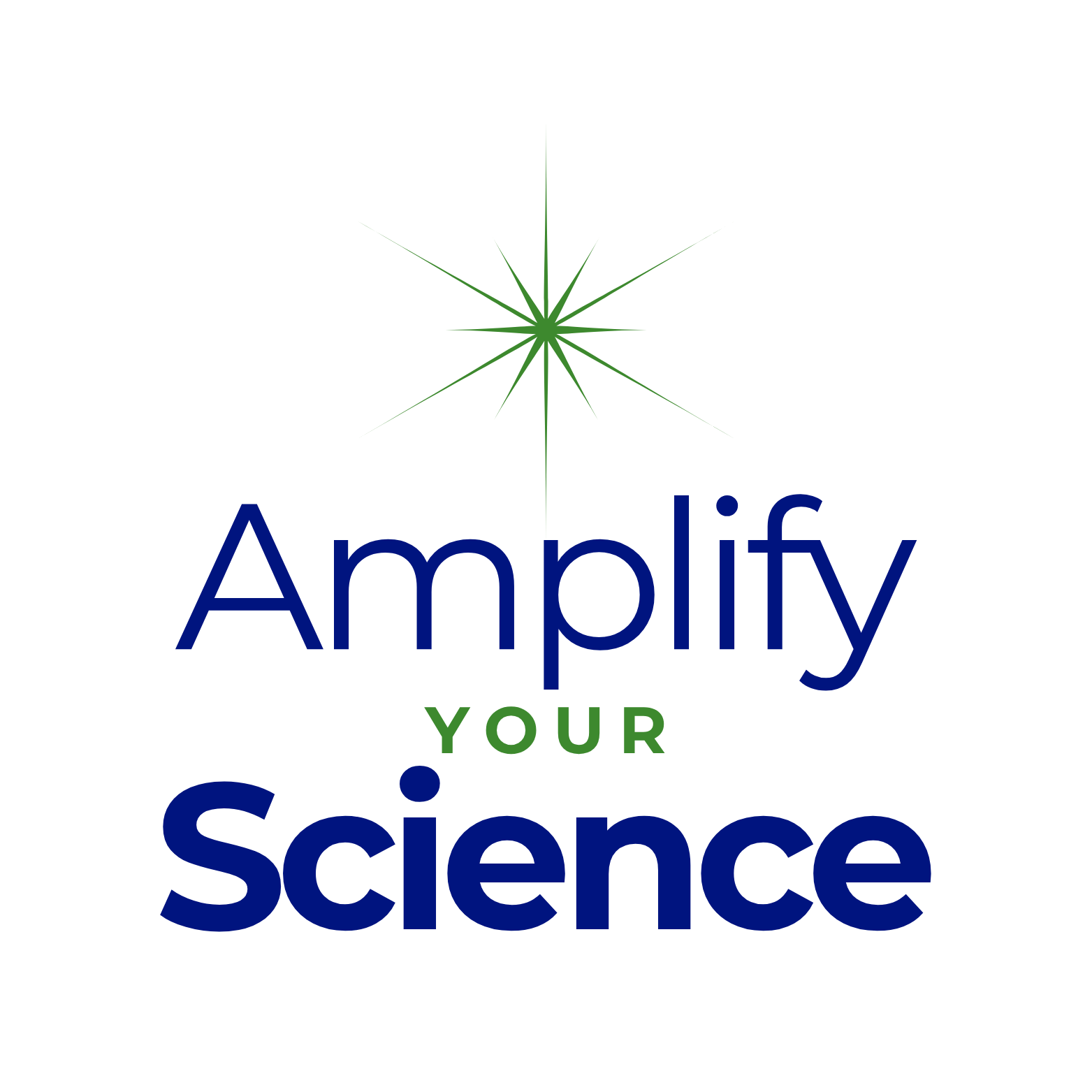Amplify Your Science Logo with a green glowing star