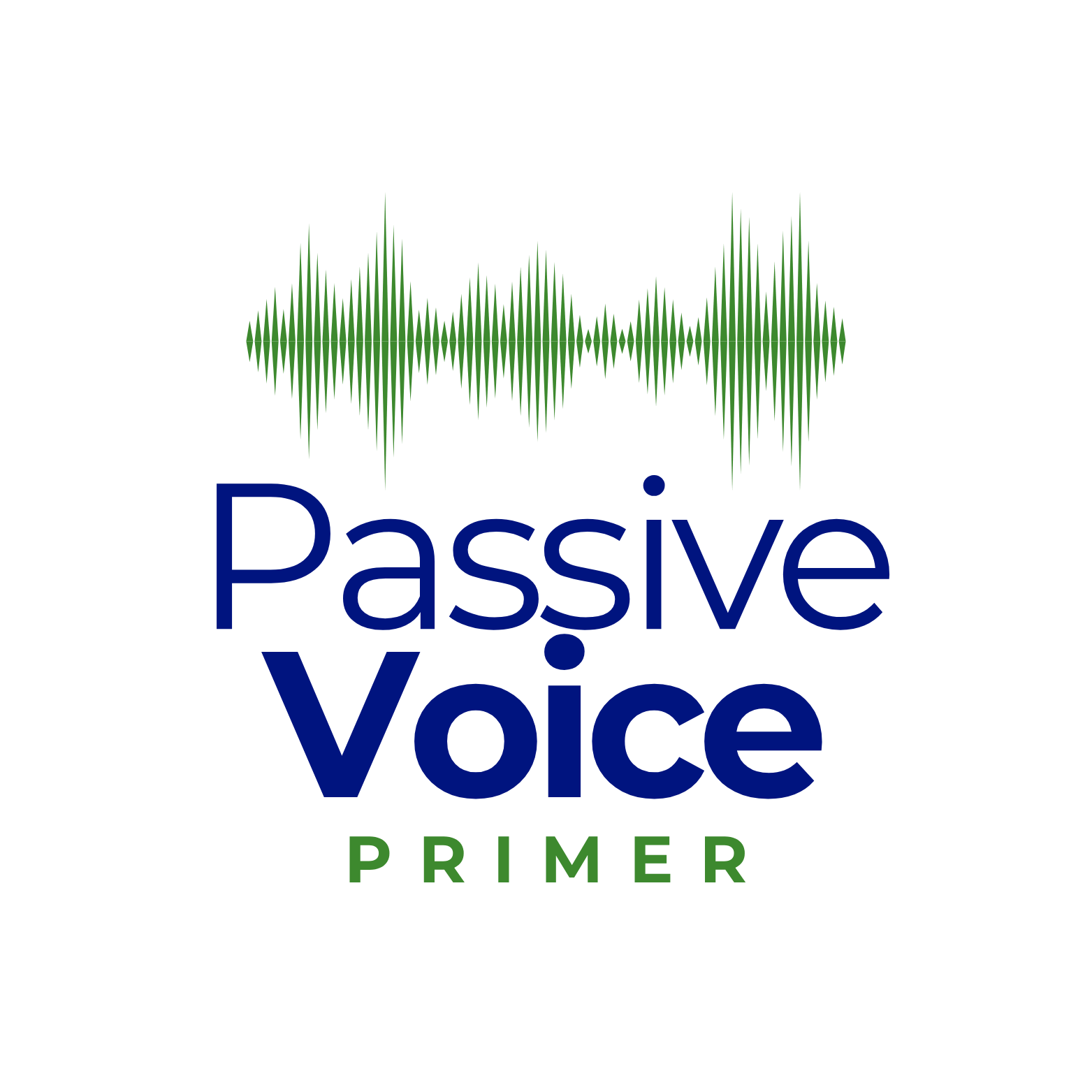 Passive Voice Primer Logo with a soundwave