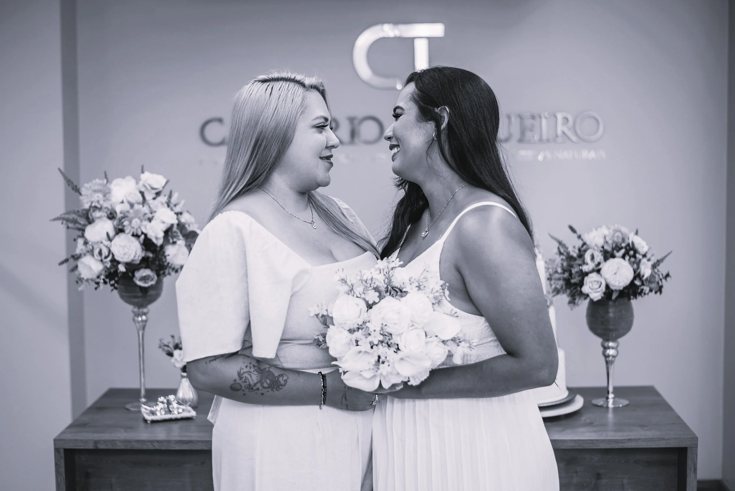 Female couple just married