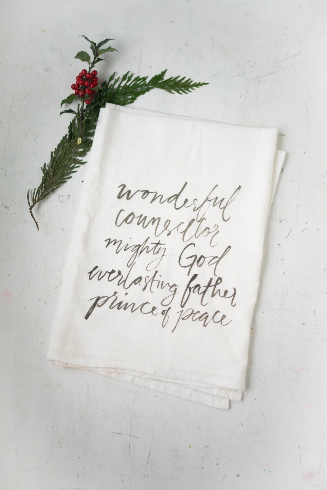 flour sack tea towel | Christmas scripture