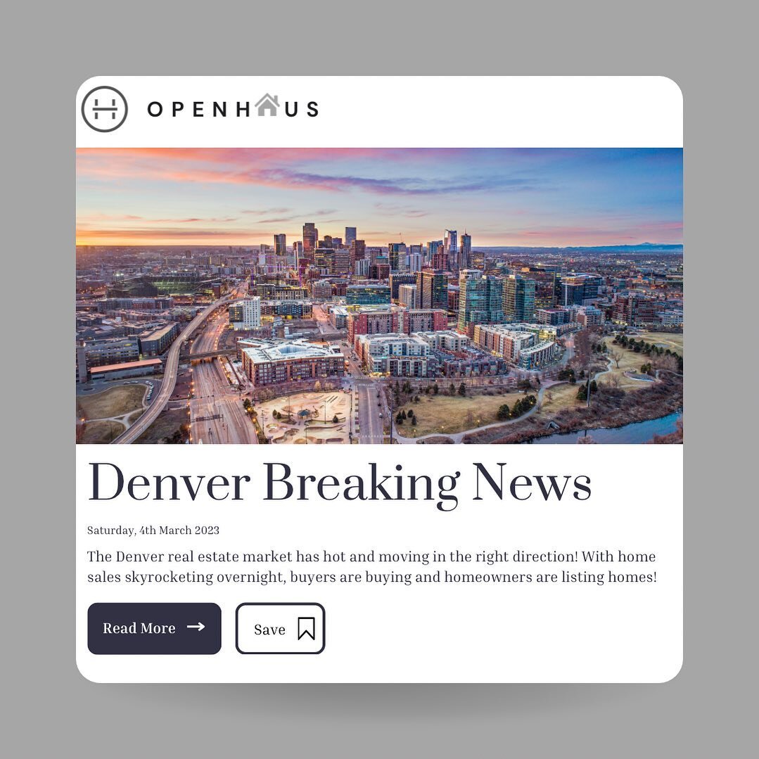 Breaking News ❕ Denver&rsquo;s real estate market is HOT 🥵 All of our listings are staying on the market for more than a week.  Contact us today if your thinking about buying or selling in 2023. It takes the best agents, best marketing and best in c