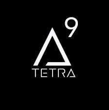 Black background with a white logo featuring a stylized letter 'A' with a superscript '9' and the word 'TETRA' beneath it.