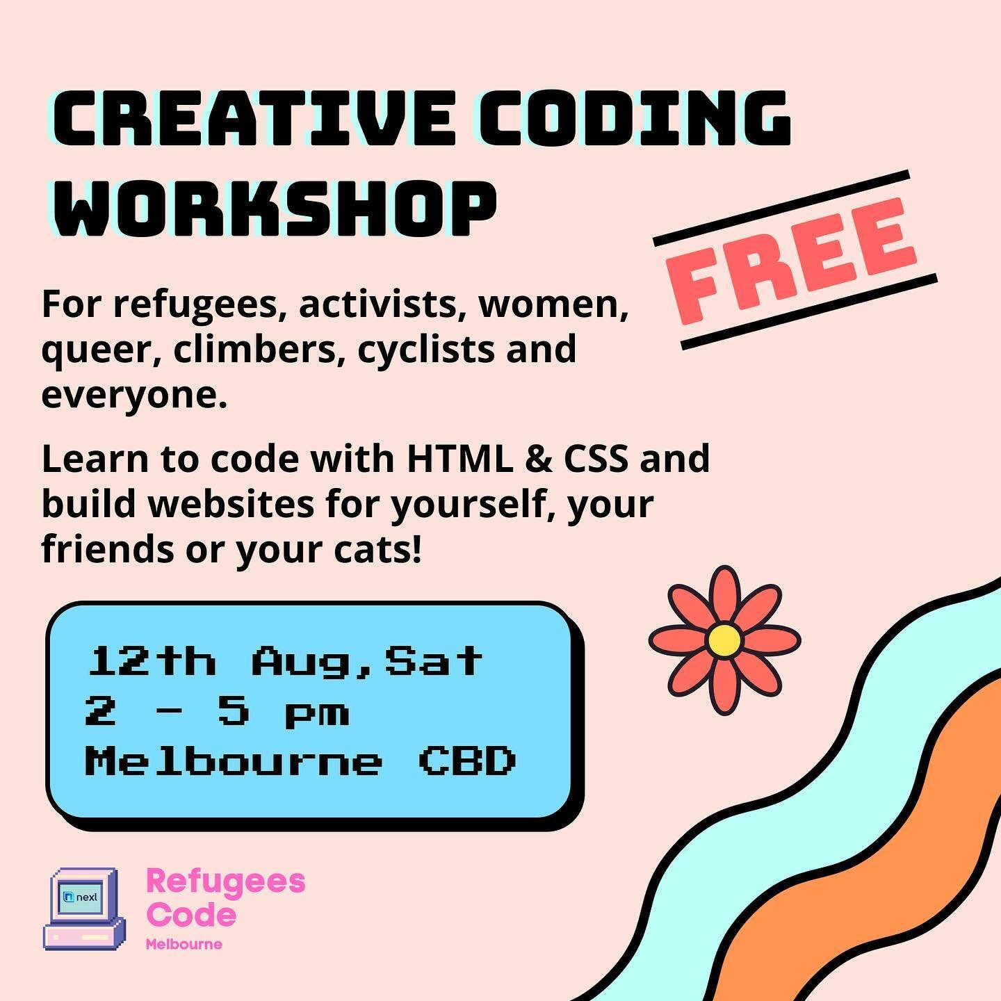 ⏰Mark your calendars for the ultimate coding journey! 🗓️ Our next FREE HTML &amp; CSS basics coding workshop is just around the corner! 🌟 Join us on 12th August for an unforgettable experience of learning and fun! All are welcome - refugees, dreame