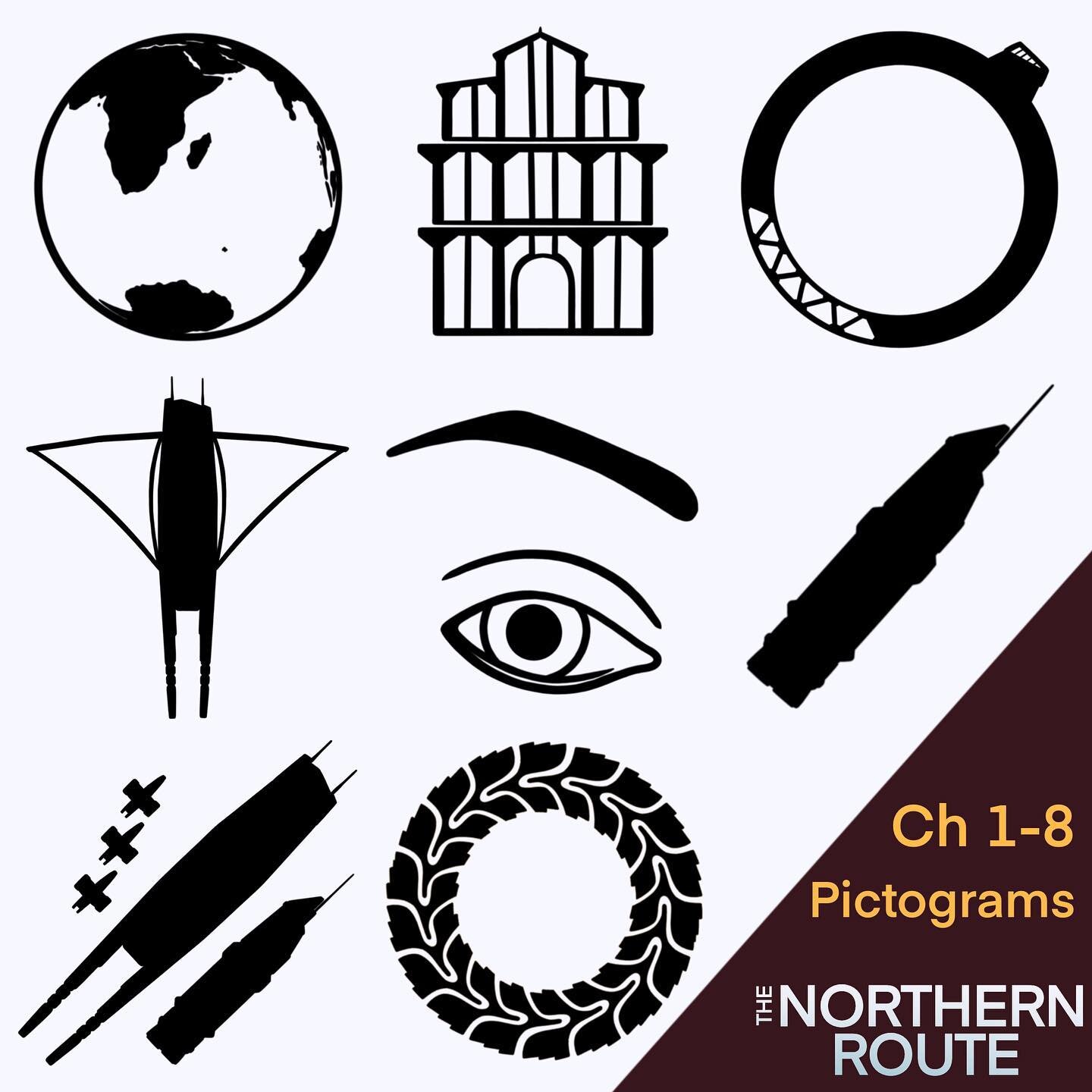 Every chapter in the Northern Route is headed by a pictogram! Here are the first few, including a handful of ship silhouettes.

#scifi #scifinovel #scifinovels #scifibook #scifibooks