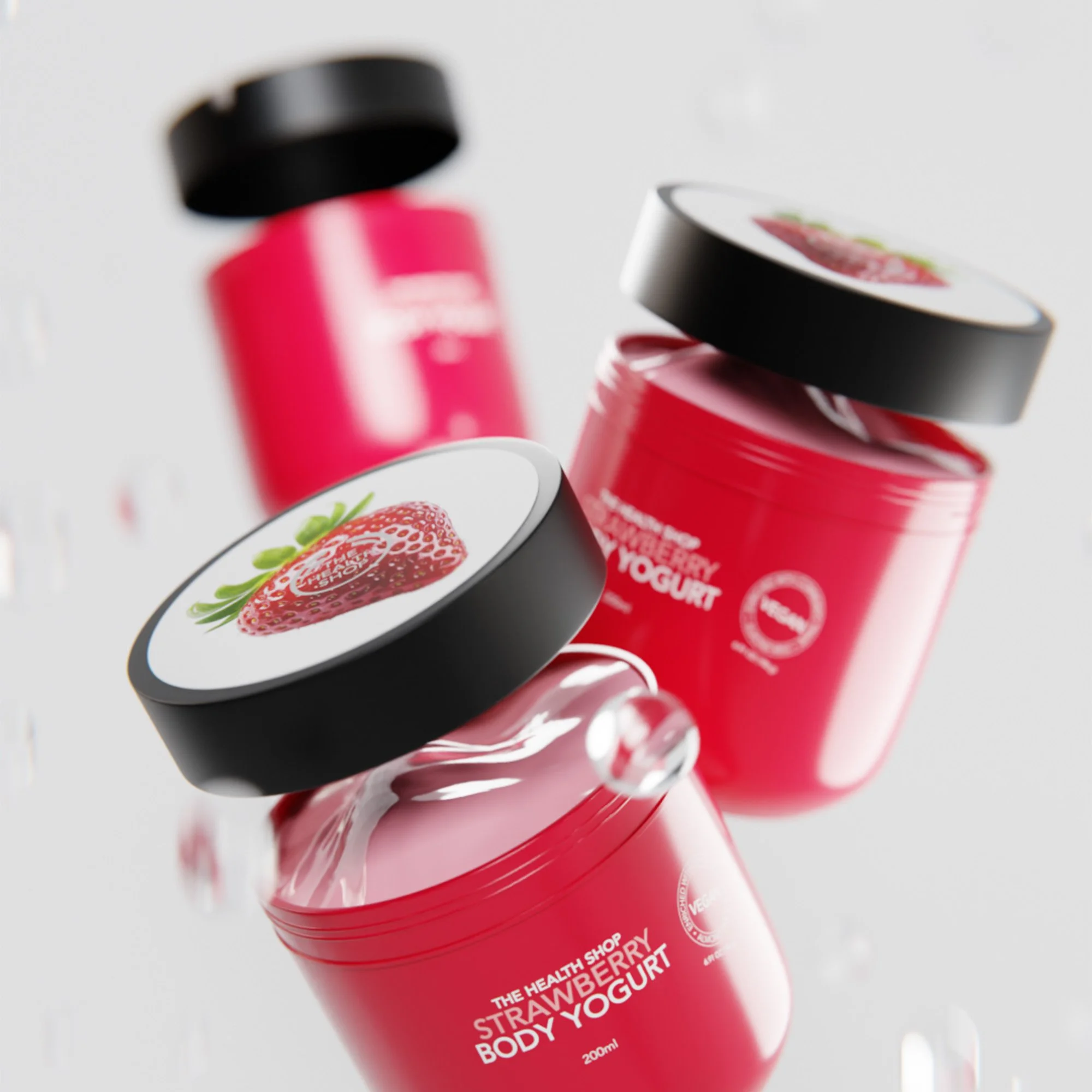 Strawberry Body Yogurt Render