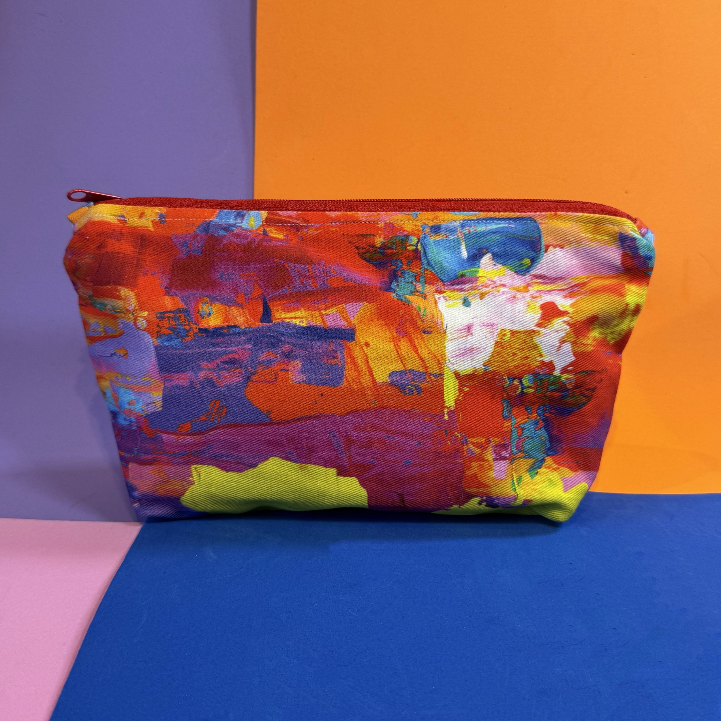 Rainbow Cotton Pouch - Zipped Bag