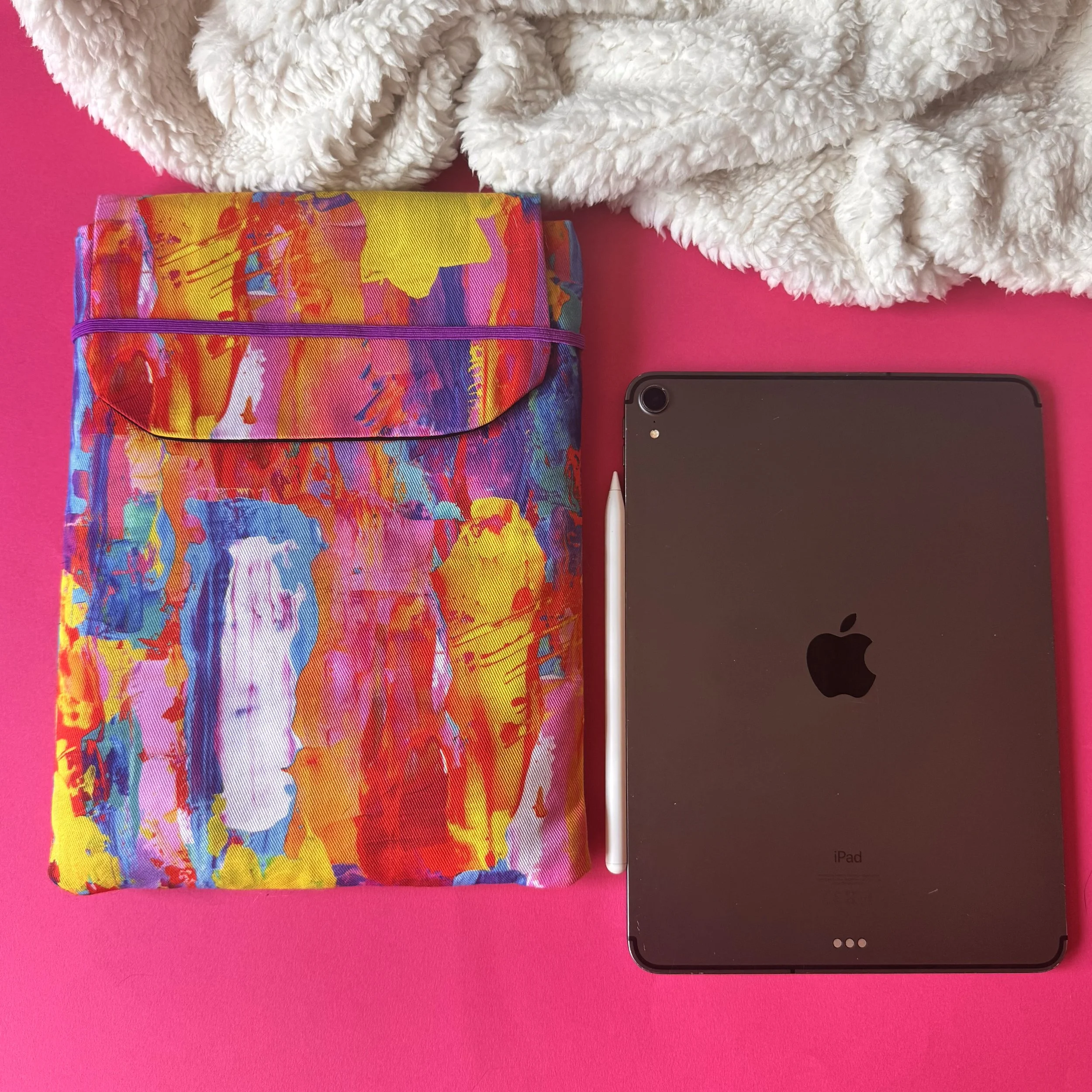 Rainbow Padded Cotton iPad Case