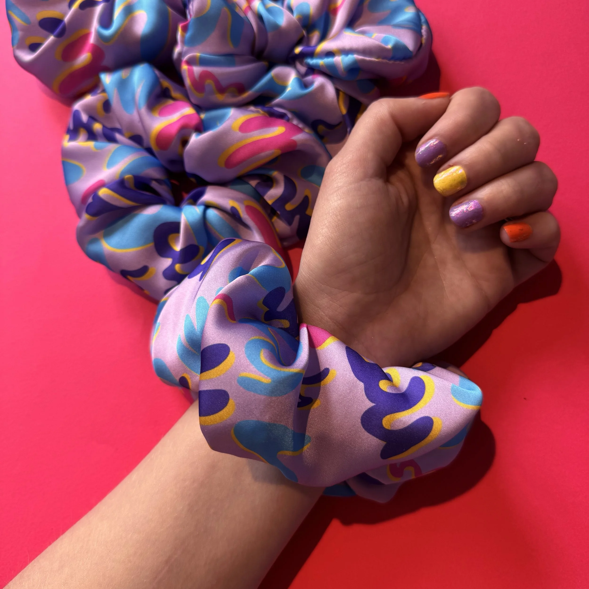 Lilac Wiggles Silky Scrunchie
