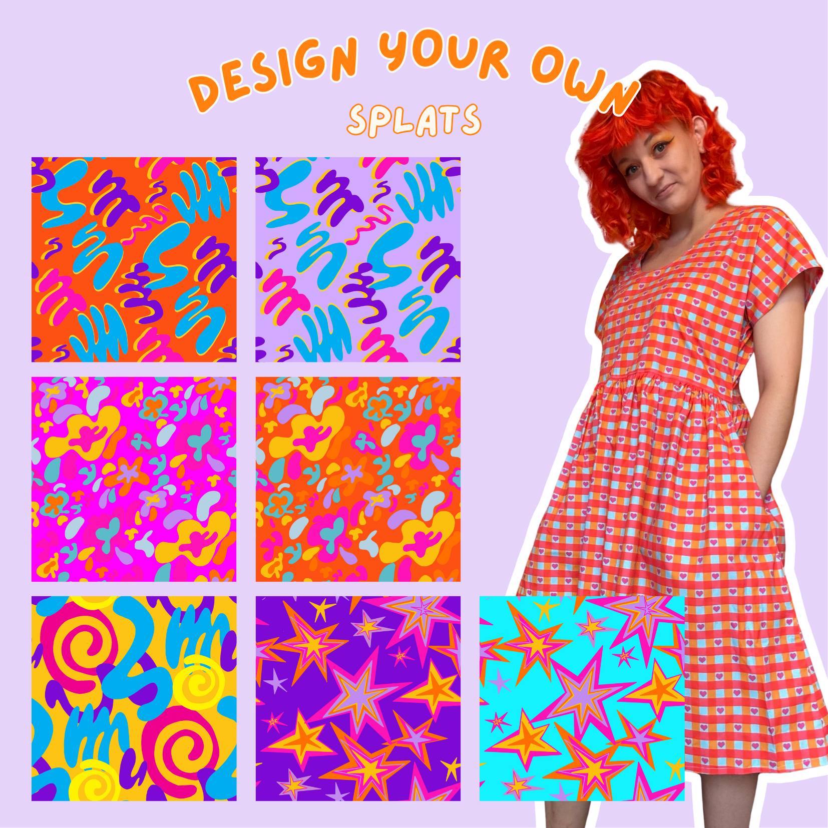 Design Your Own - Splats & Blobs Cotton Smock Dress