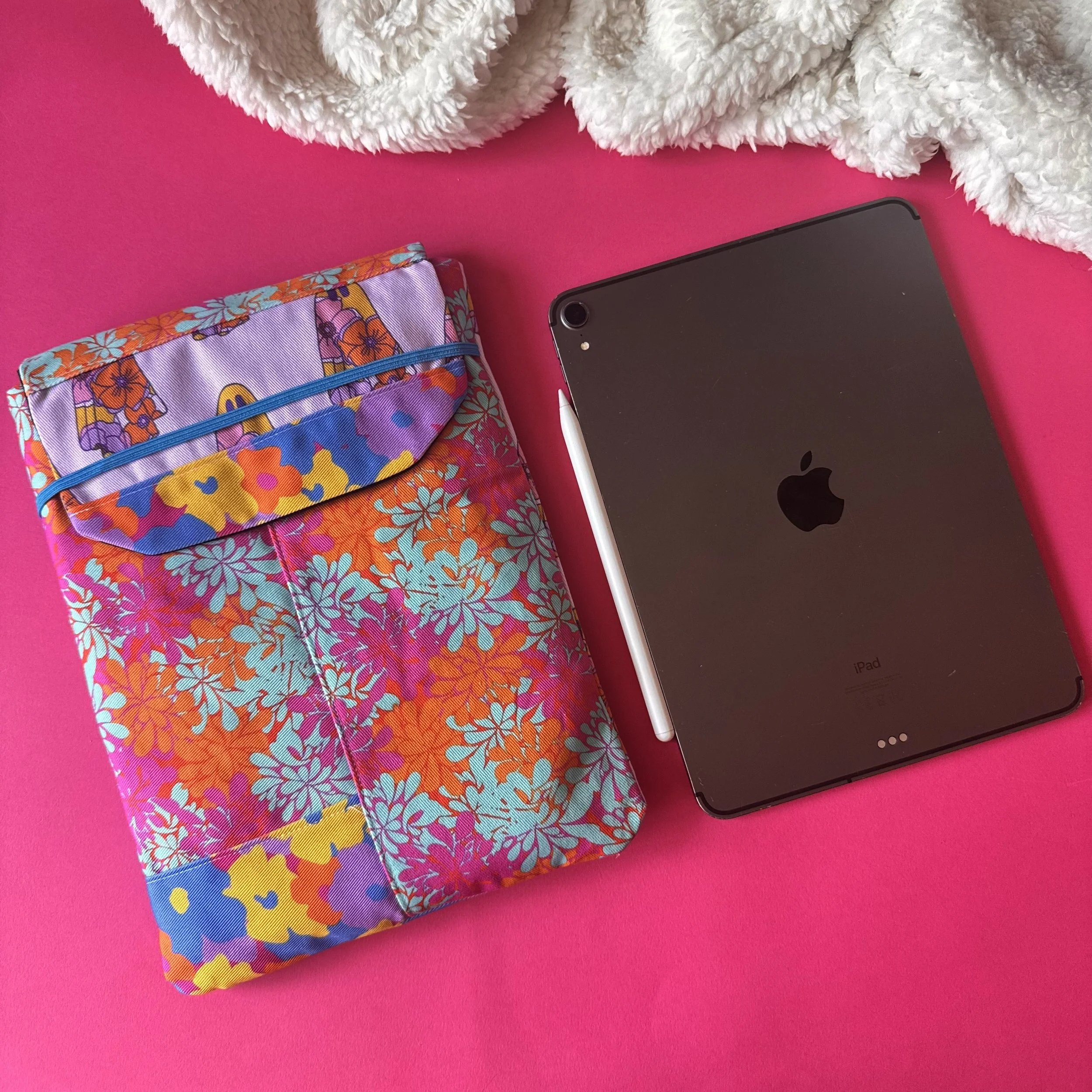 Patchwork Floral Ghosts Cotton iPad Case