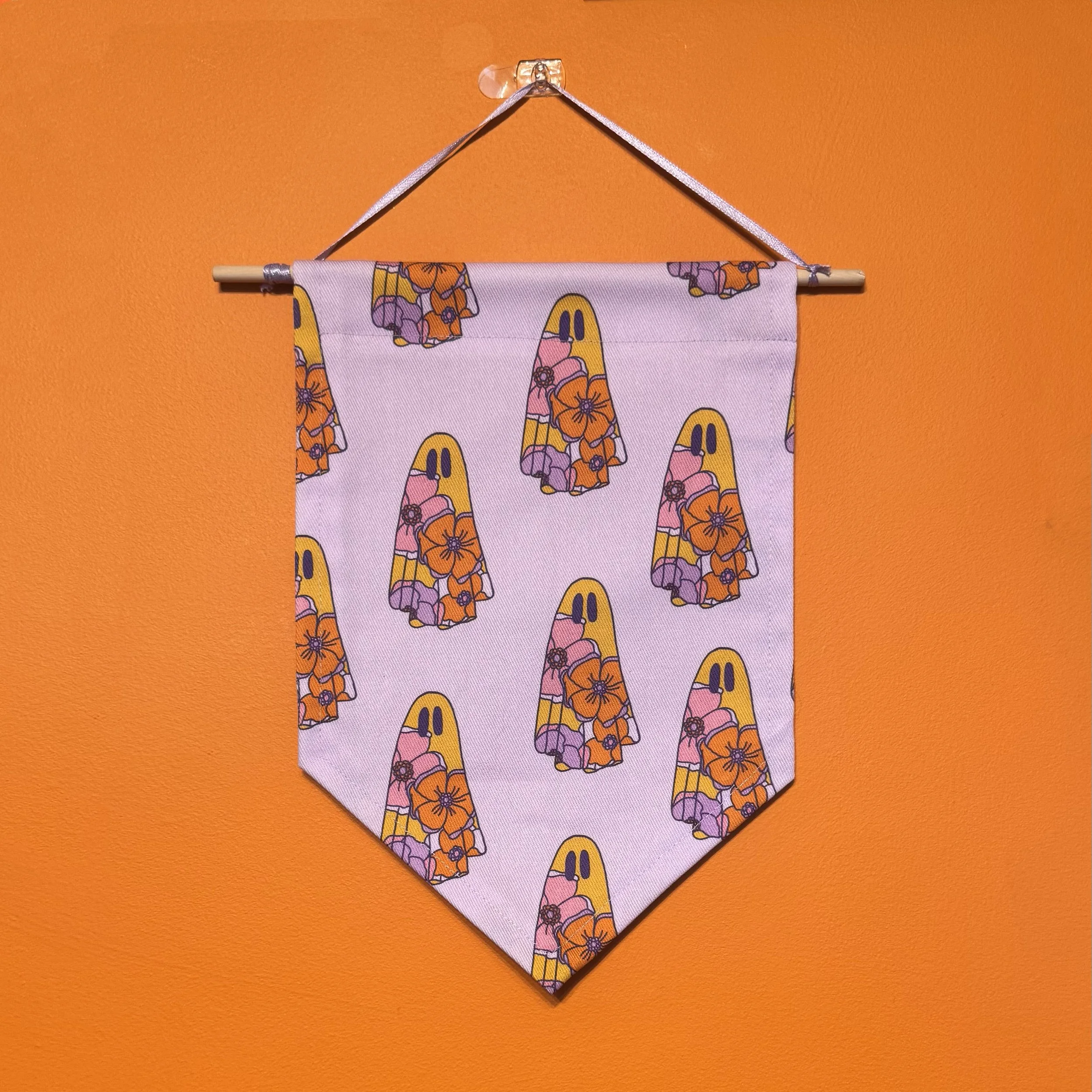 Floral Ghost Wall Hanging / Pin Banner