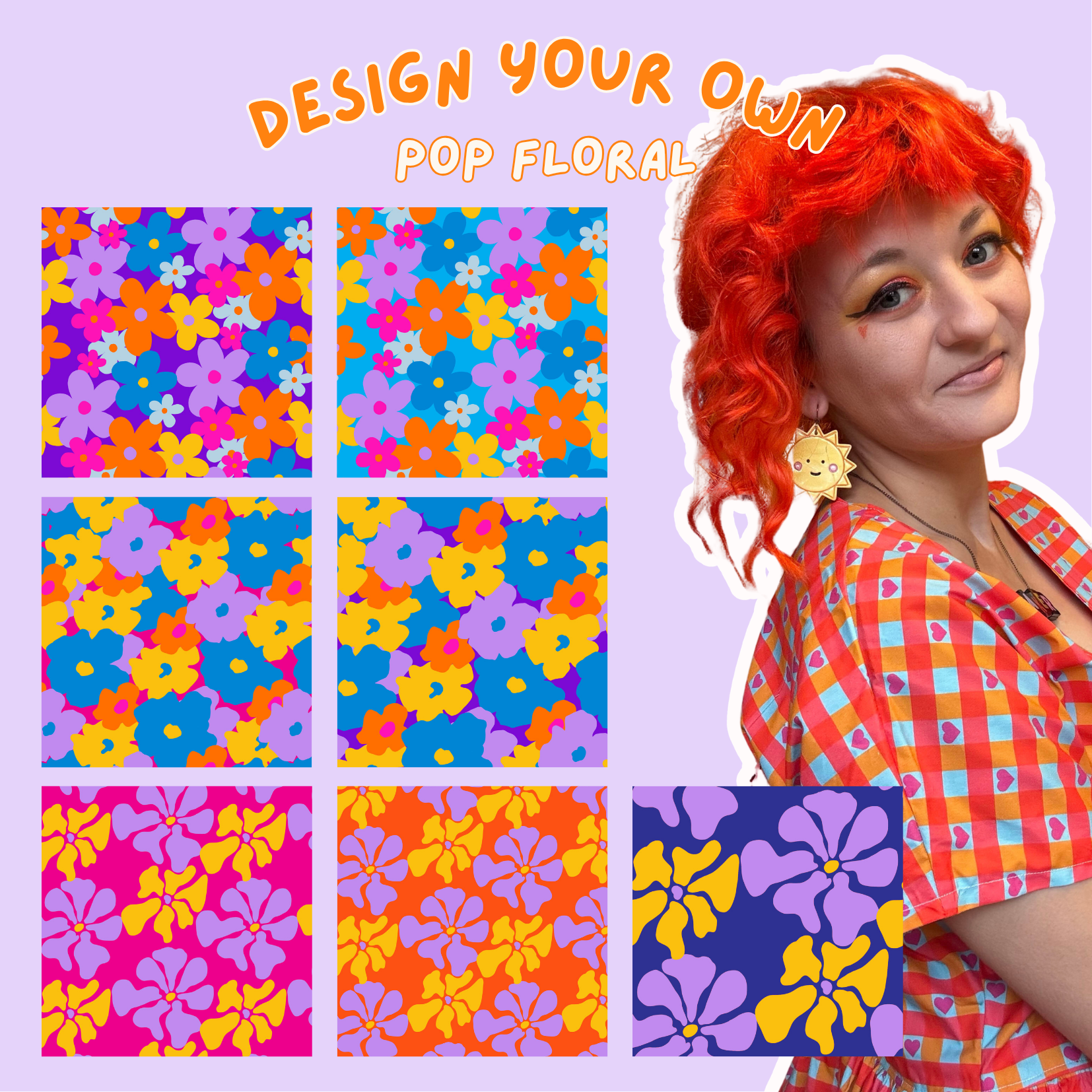 Design Your Own -  Pop Floral Cotton Smock Dress