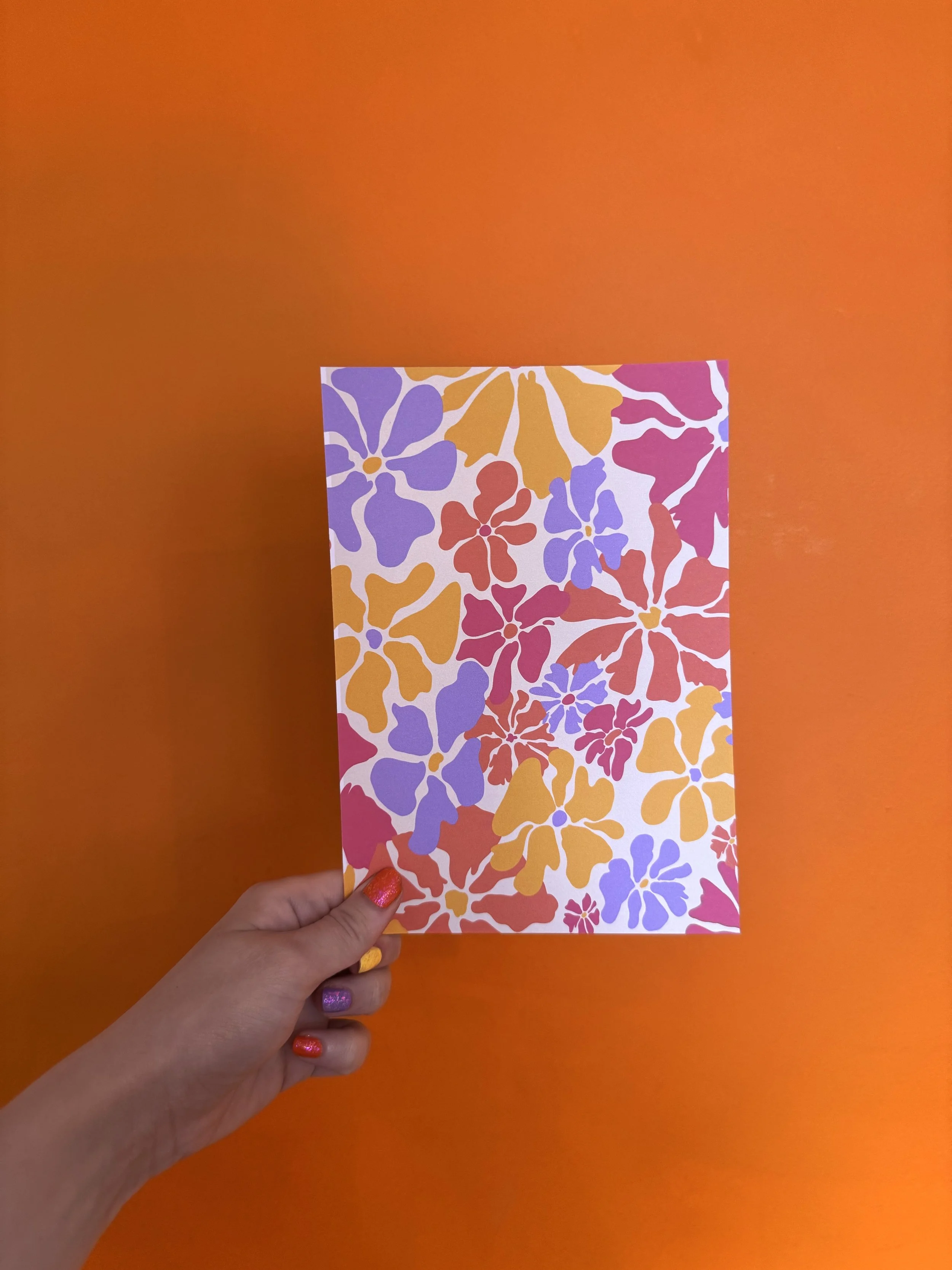 Pink, Yellow and Lilac Petal Art Print