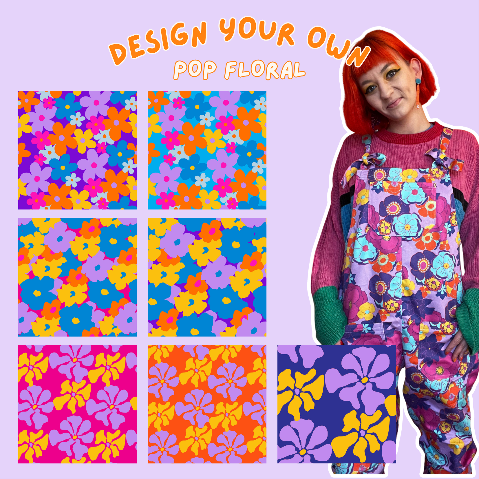 Design Your Own - Pop Floral Edition Dungarees