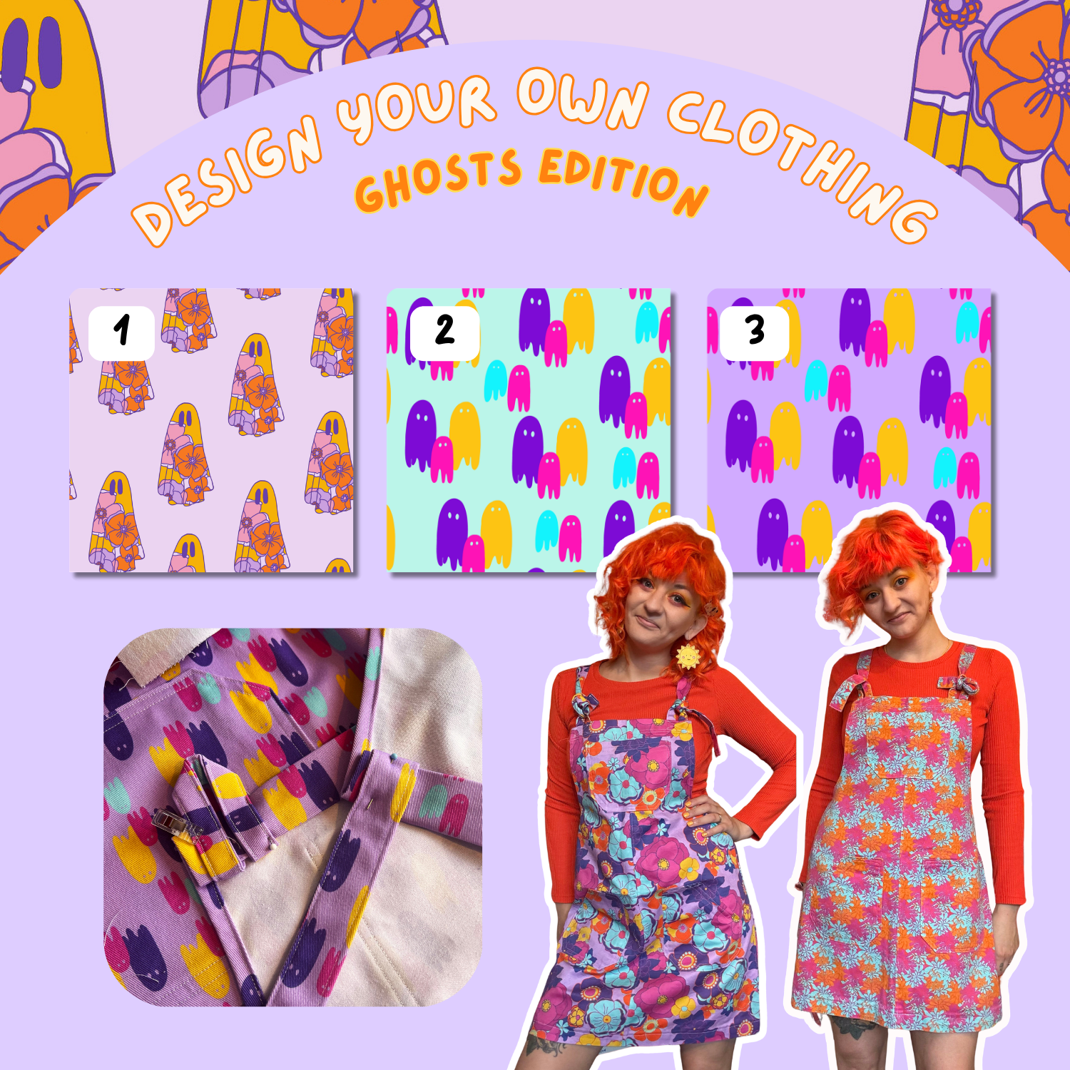 Design Your Own -Ghosts Cotton Pinafore