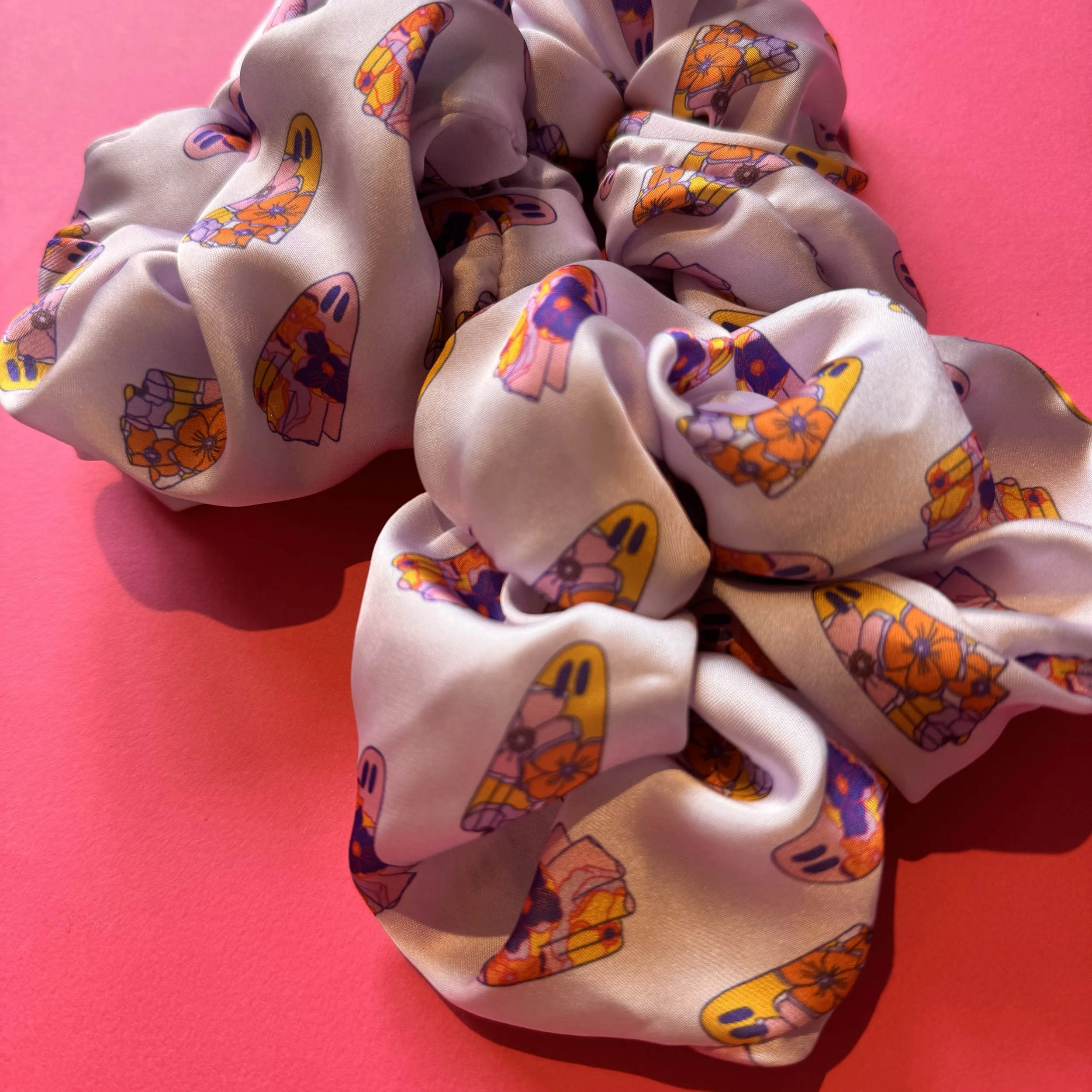 Floral Ghost Silky Scrunchie