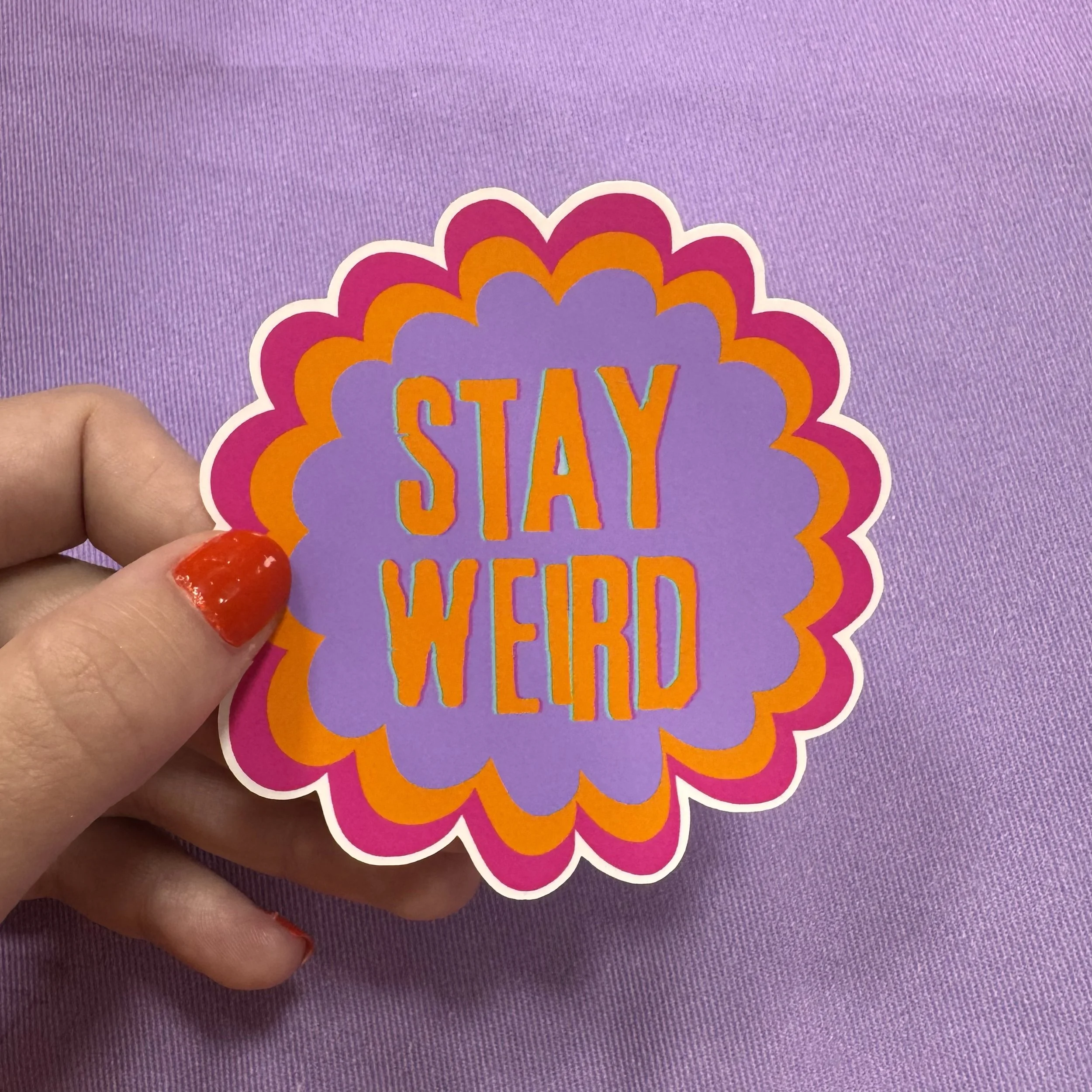 Stay Weird Flower Sticker