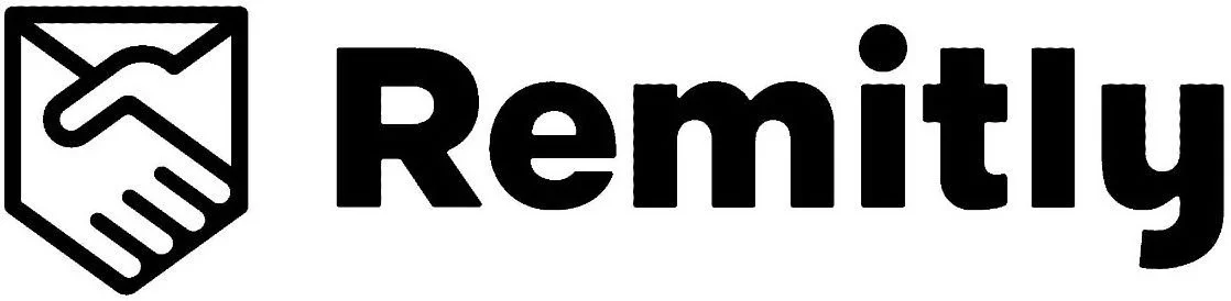 Remitly logo with a stylized handshake icon to the left of the word 'Remitly' in bold black text.