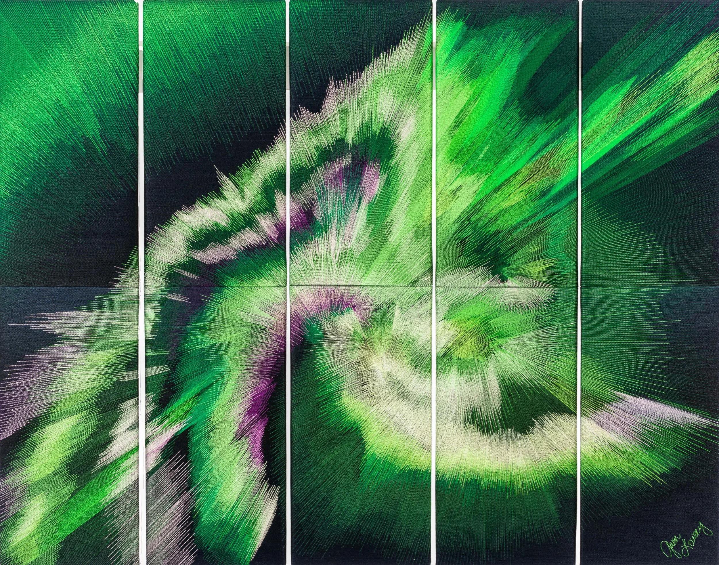 Corona IV | embroidery on canvas | 43 x 56