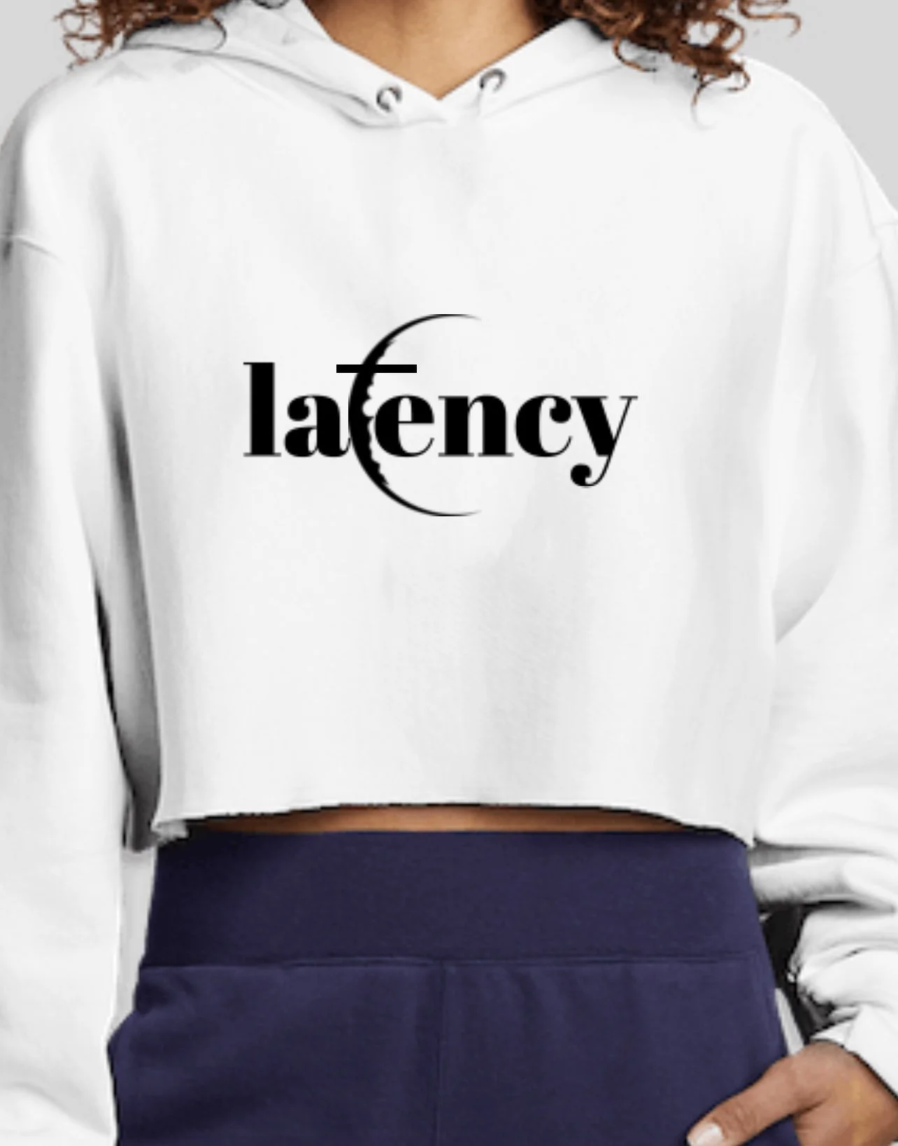 Women's Latency Cropped Hoodie (White)
