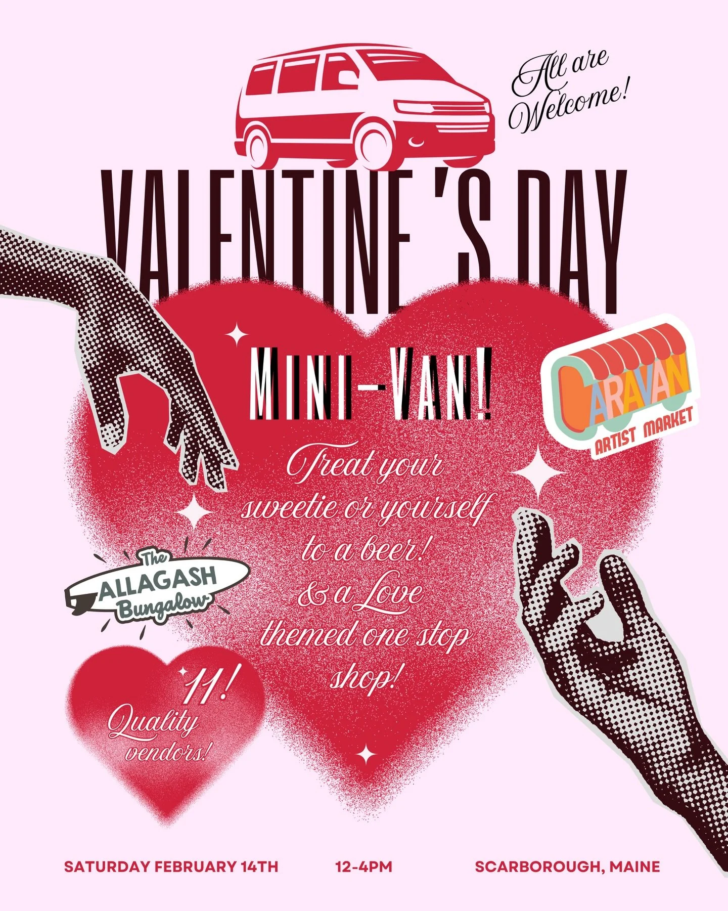 Mini Market for Valentine&rsquo;s Day! 💘💘💘 Come out this Saturday to @allagashbrewing Bungalow location in Scarborough. And find something sweet for your sweetie or treat yourself! @caravan_artistmarket from 12-4pm.  12/14  10 Market St, Scarborou