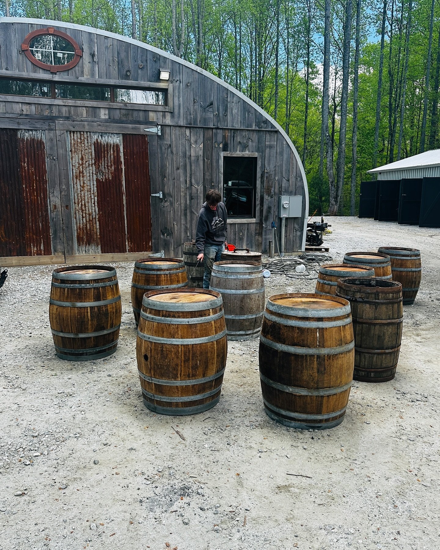 We are always working on fun new projects!!! Can&rsquo;t wait to show you our next creation!! 🍷 

#thevineyardathighholly #wine #winebarrel #weddingvenue #highlandsnc #scalymountain #skyvalley