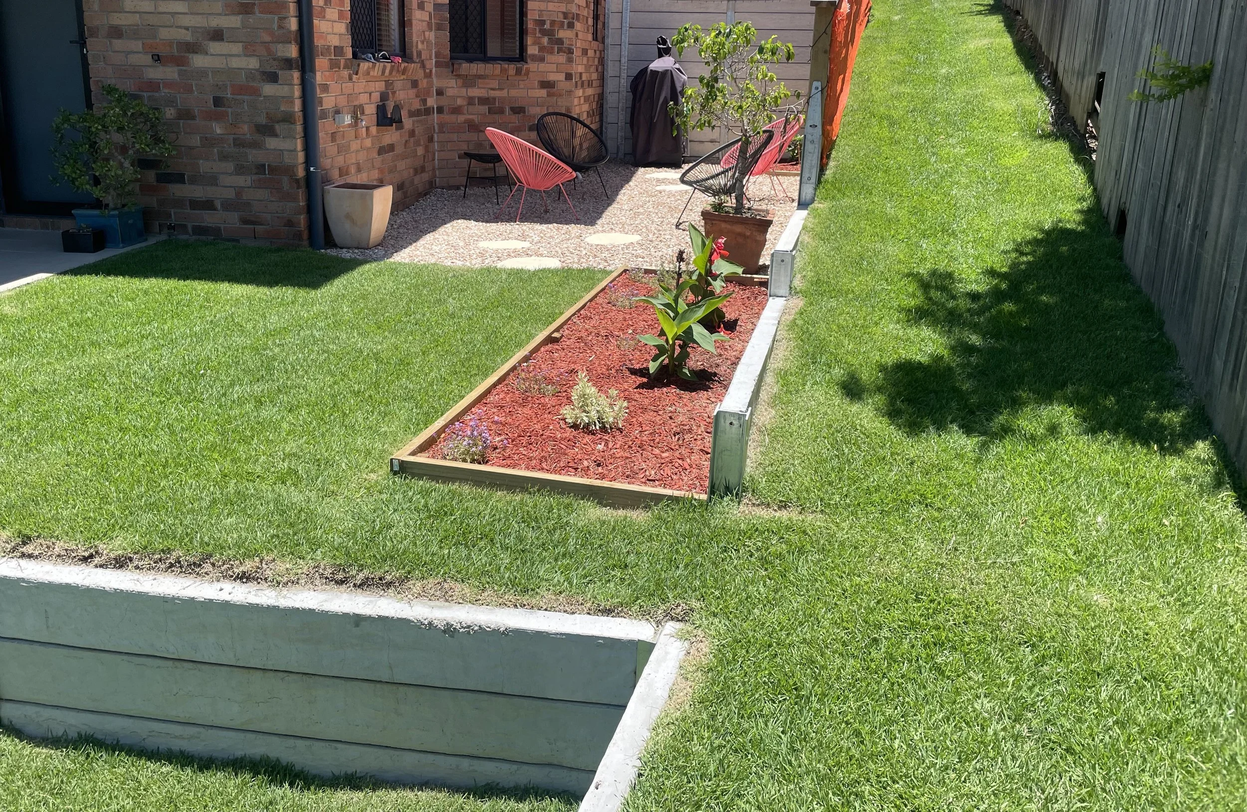 concrete sleeper, cut site and fill to level