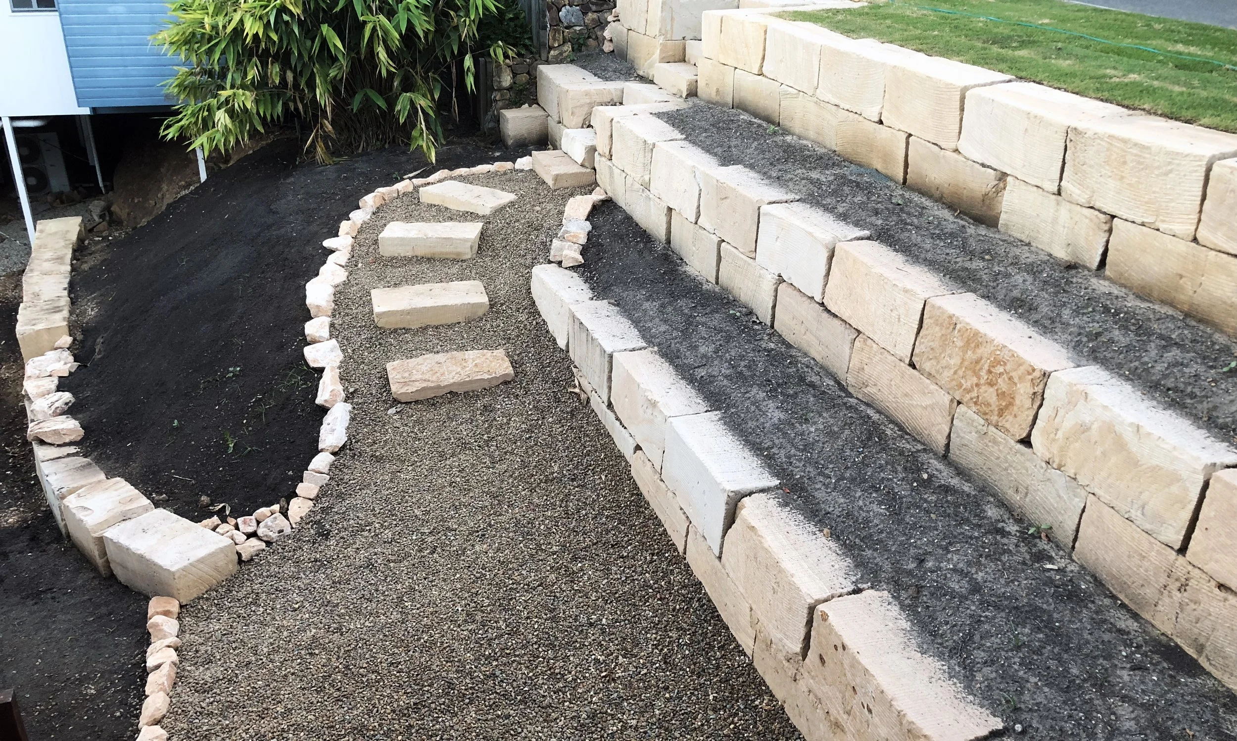 sandstone terracing and steps