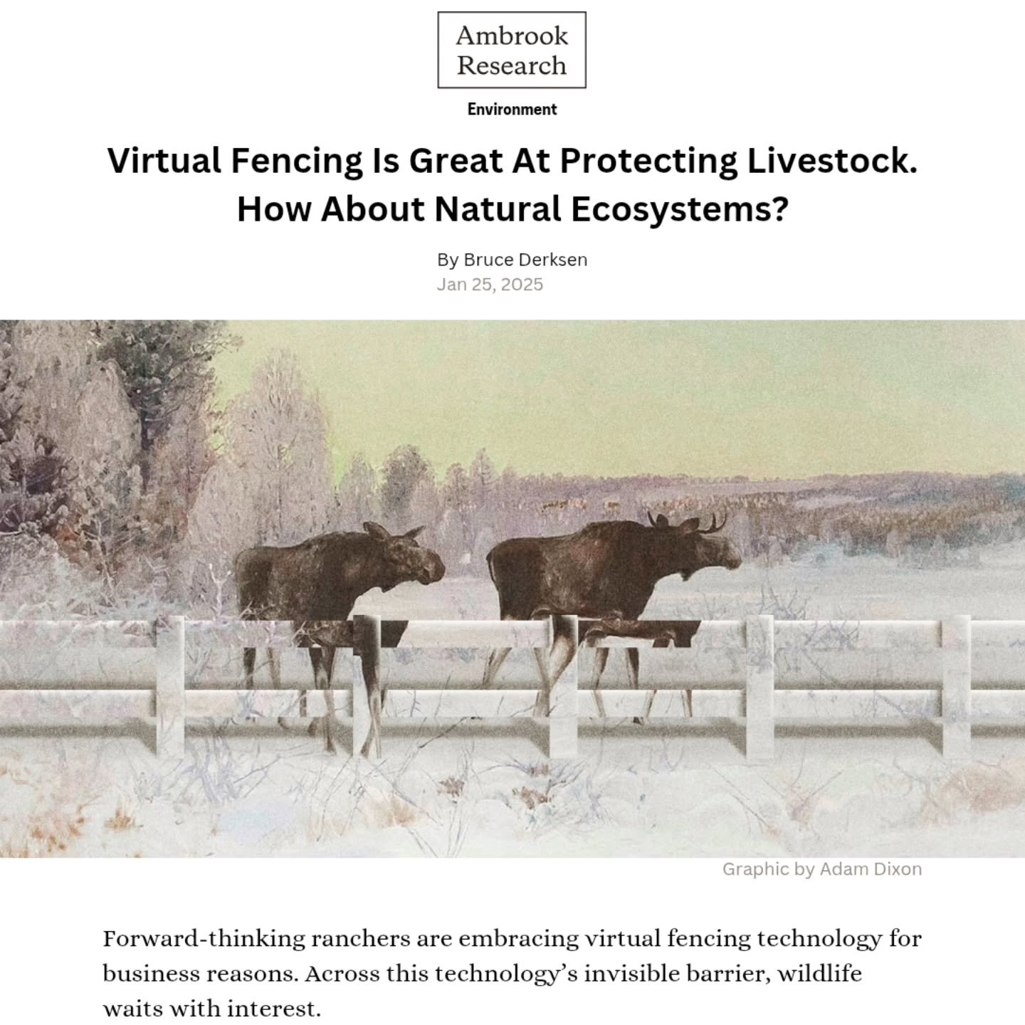 Good article on how #virtualfence -- which can be used to facilitate strategic #grazingmanagement -- can also, by replacing physical fences, be good for wildlife movements.

Quotes from rancher Gayel Alexander, biologists Jerod Merkle at the @migrati