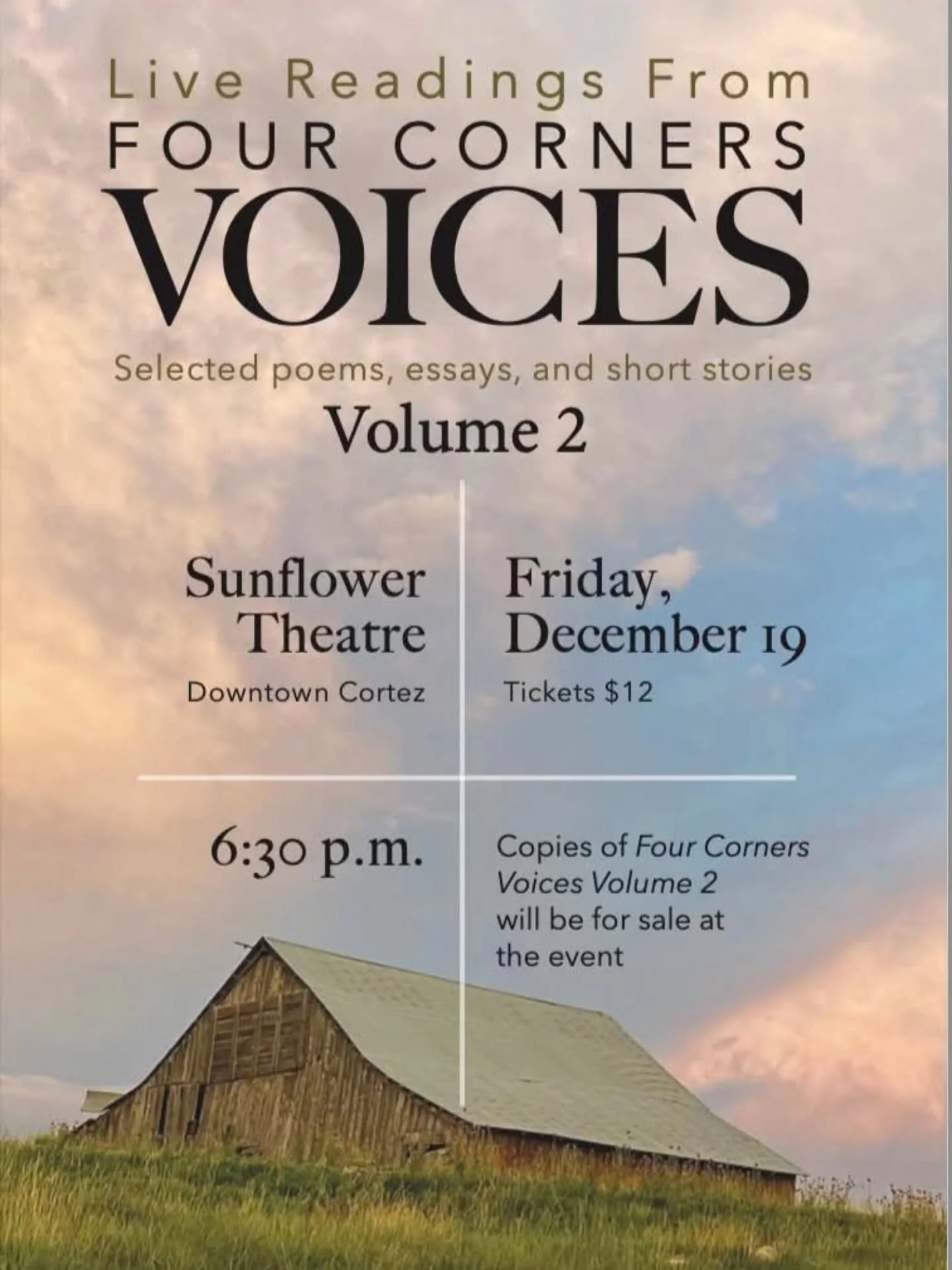FOUR CORNERS VOICES Friday night in Cortez, at the @sunflowertheatre 

I'll be telling a story about paddling a storm flash in the canyons of the lower Dolores River--a place where cowboys and kayakers could outrun the law, if only the law didn't hav