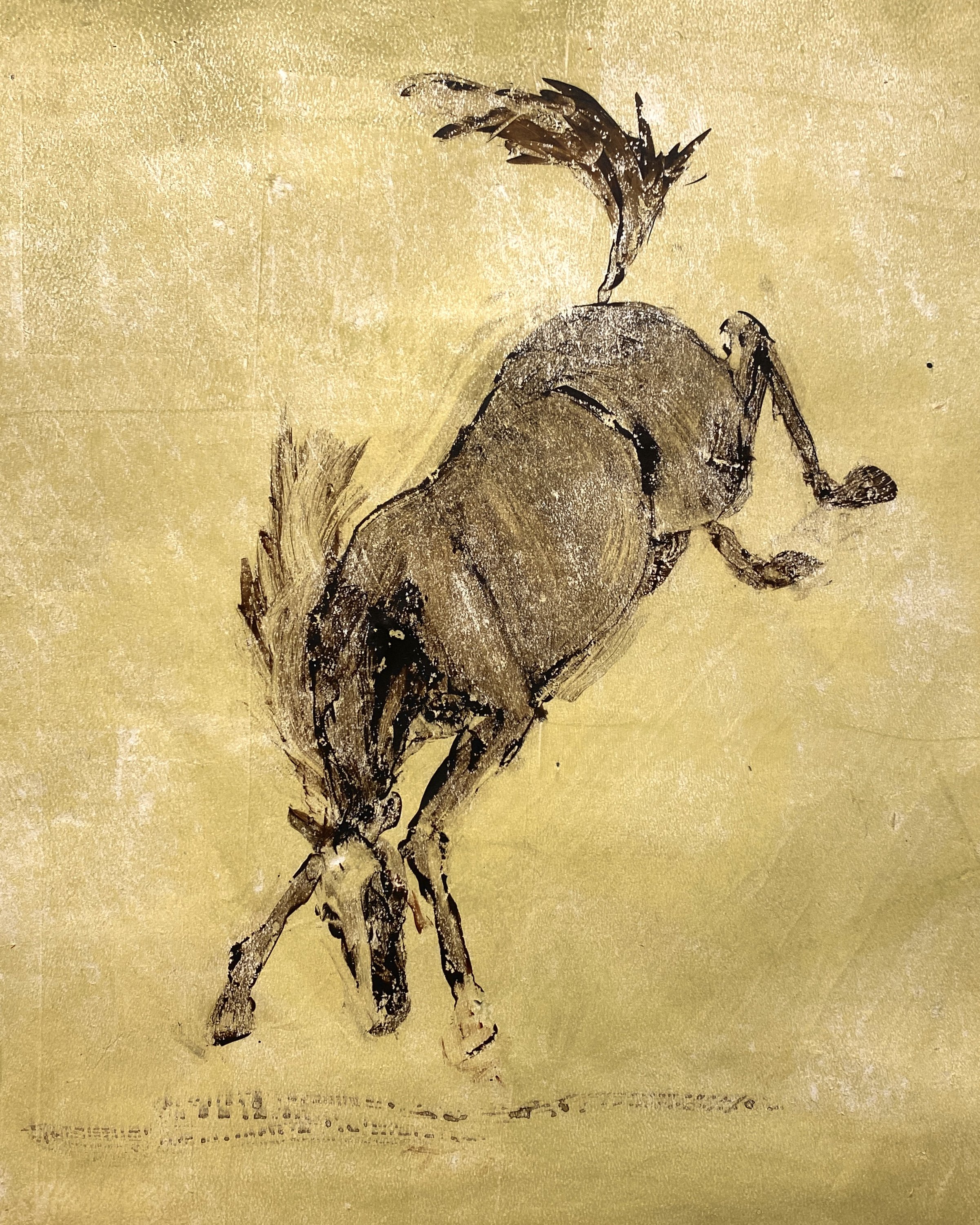 Bucking Horse, 8x10 Monotype