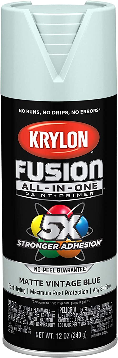 Krylon Fusion All-In-One Spray Paint, Matte Vintage Blue