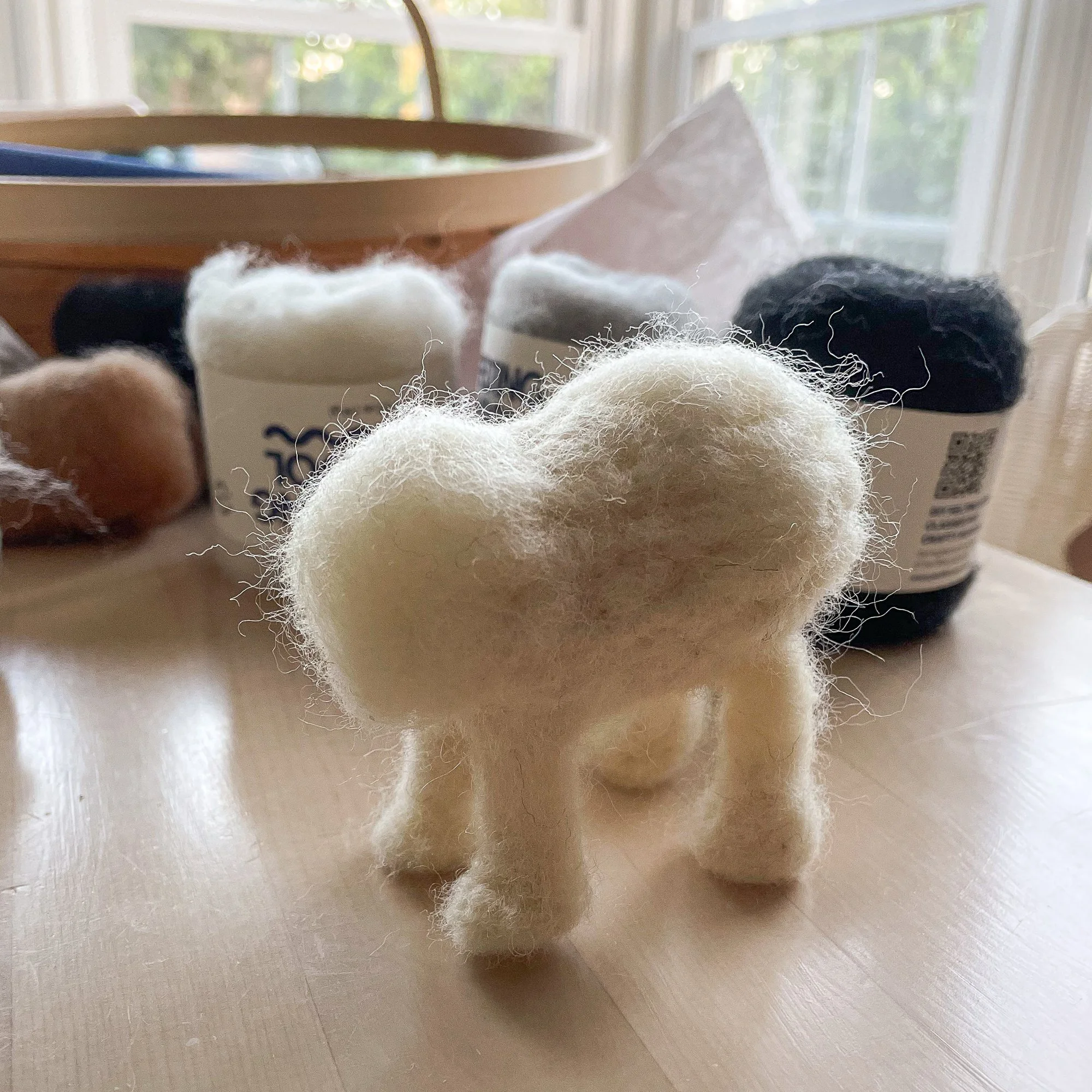 How to needle felt a sheep body and legs
